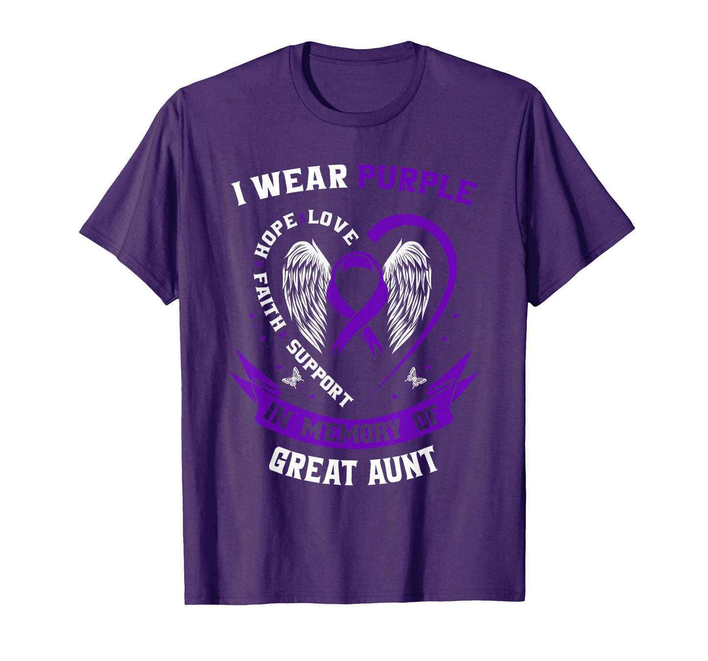 Alzheimers Awareness Products Purple Ribbon Great Aunt Gifts T-Shirt
