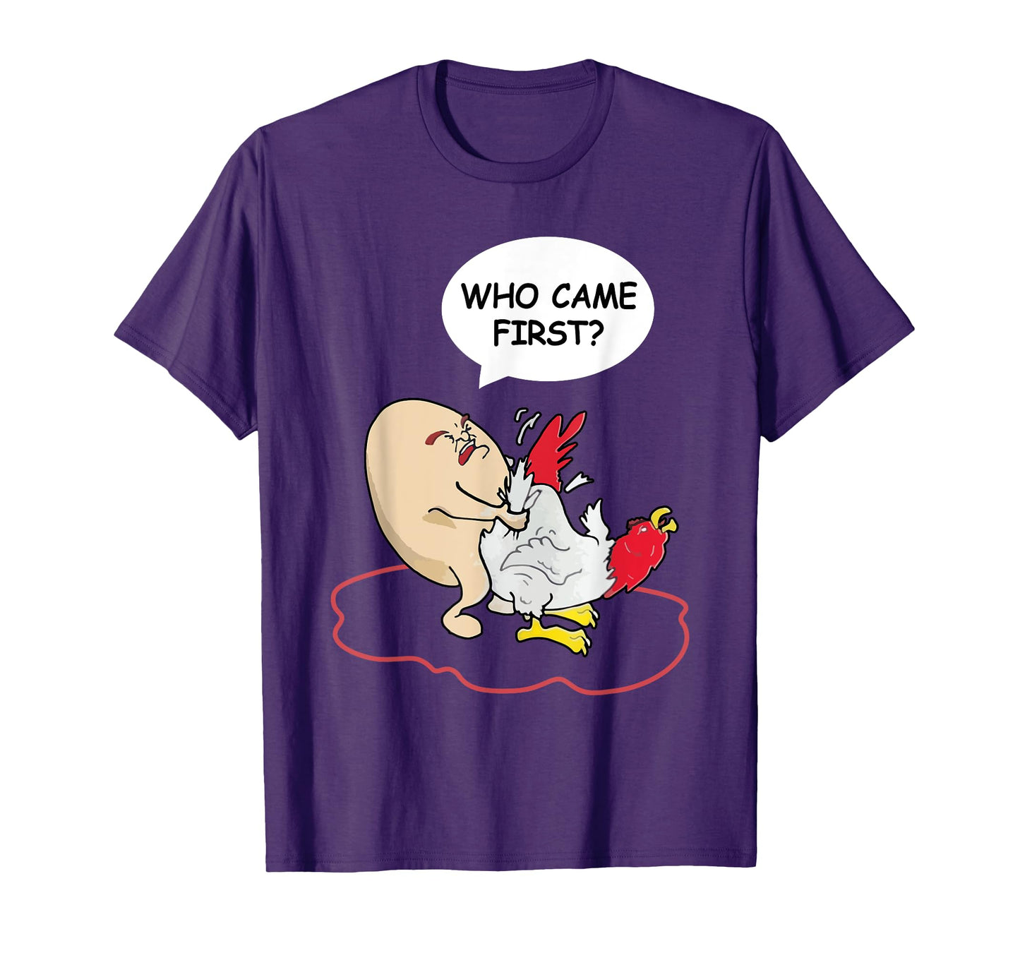 Who Came First Chicken Or Egg Funny Adult Humor T-Shirt