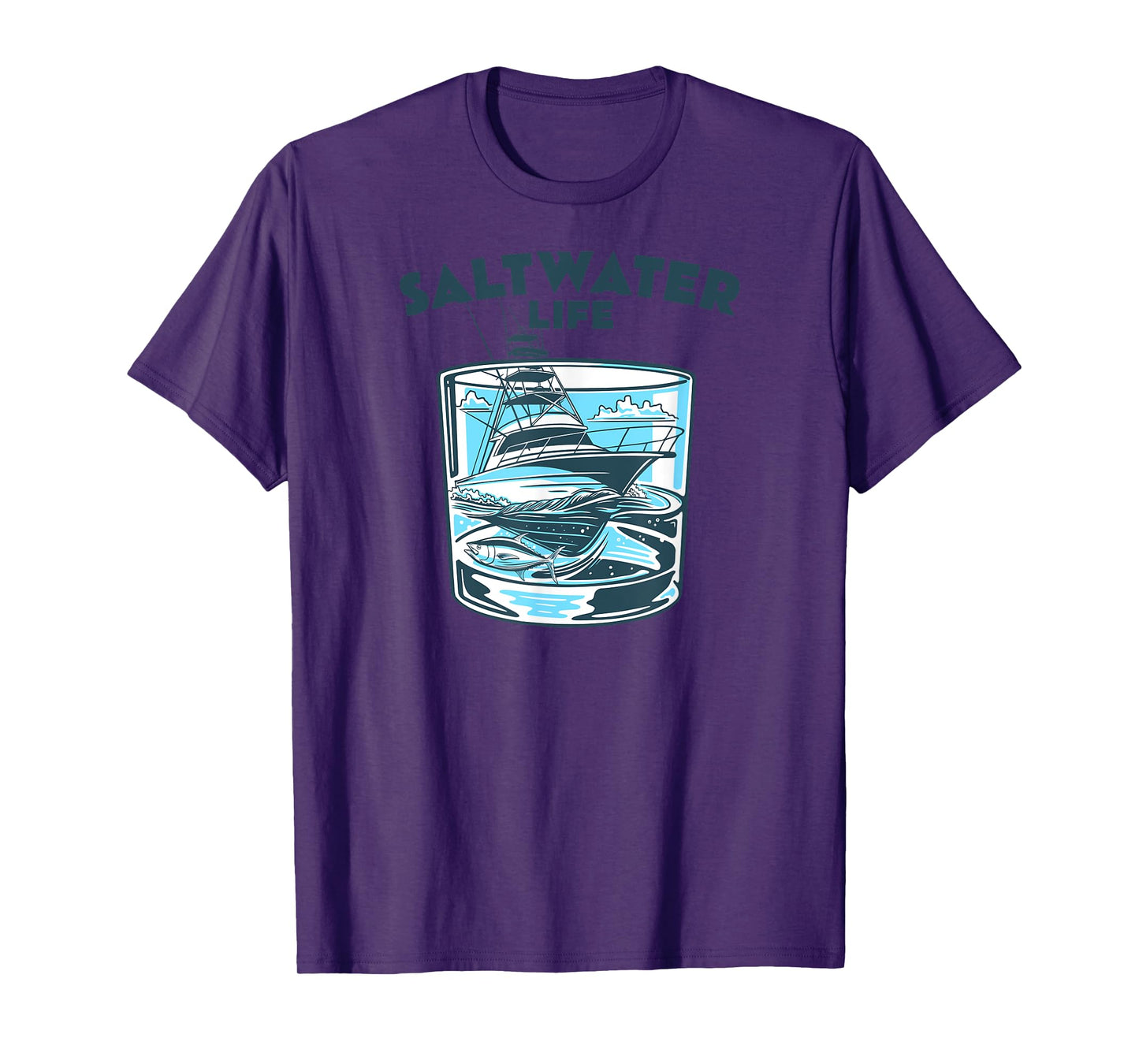 Saltwater Fishing Saltwater Life Glasses and Waves High Seas T-Shirt