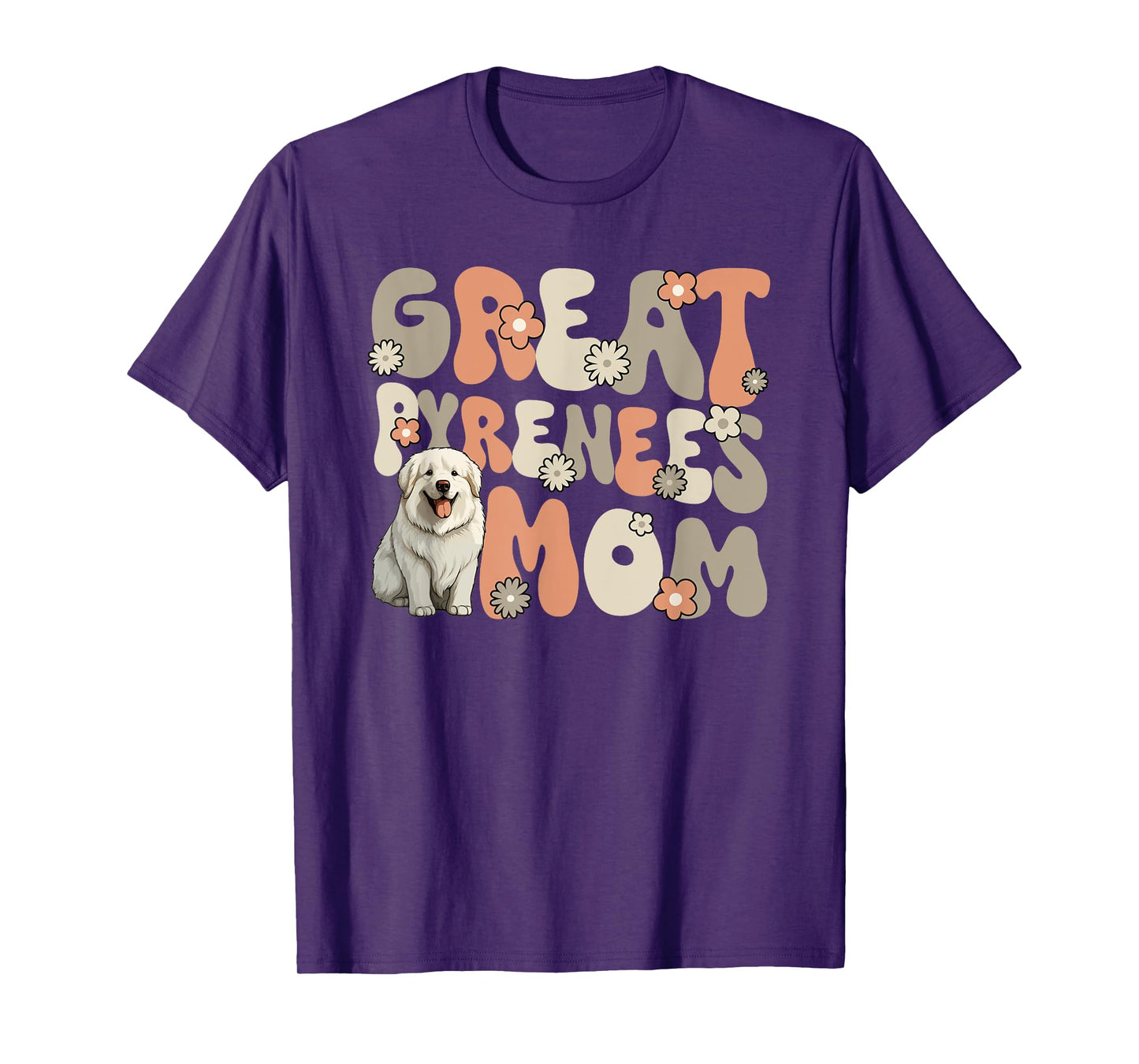 Great Pyrenees Dog Groovy World's Best Great Pyrenees Mom T-Shirt for Men Women Girls Kids