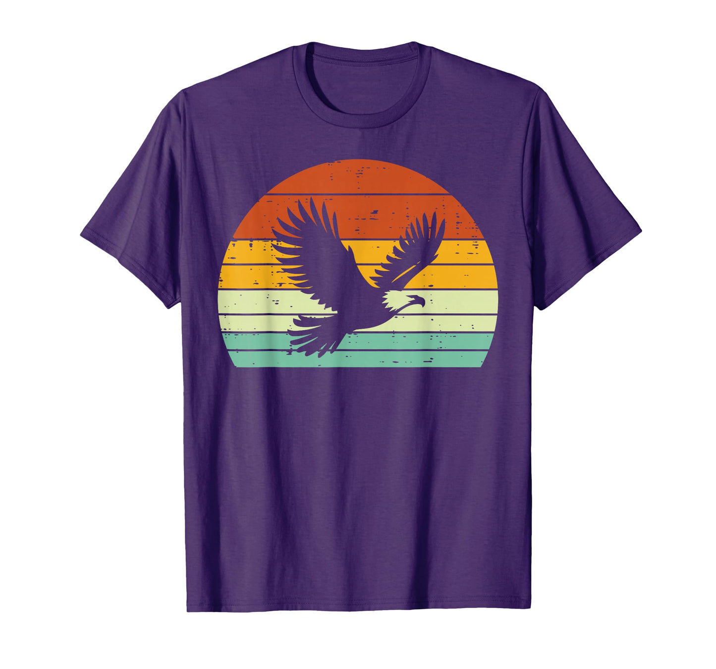 Bald Eagle Sunset Retro Wildlife Bird Men Women Kids T-Shirt