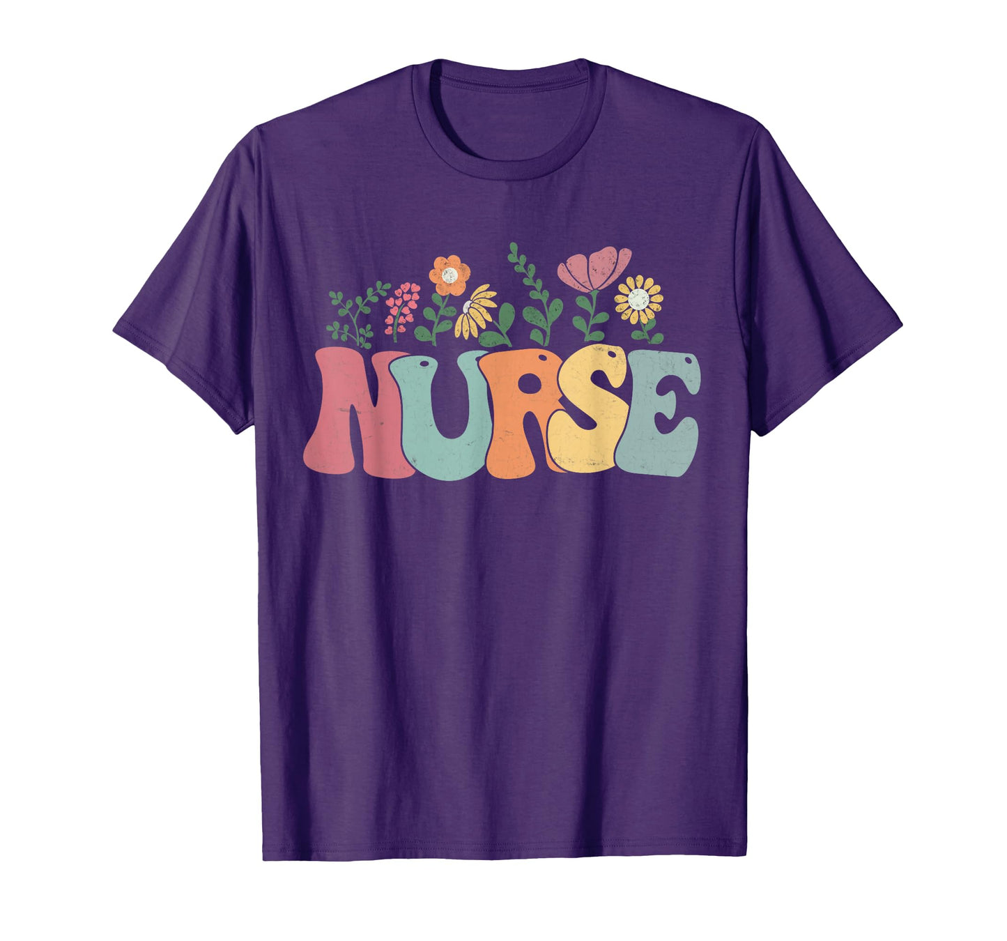 Women Vintage Nurse Flower Retro Nursing Nurse Life T-Shirt