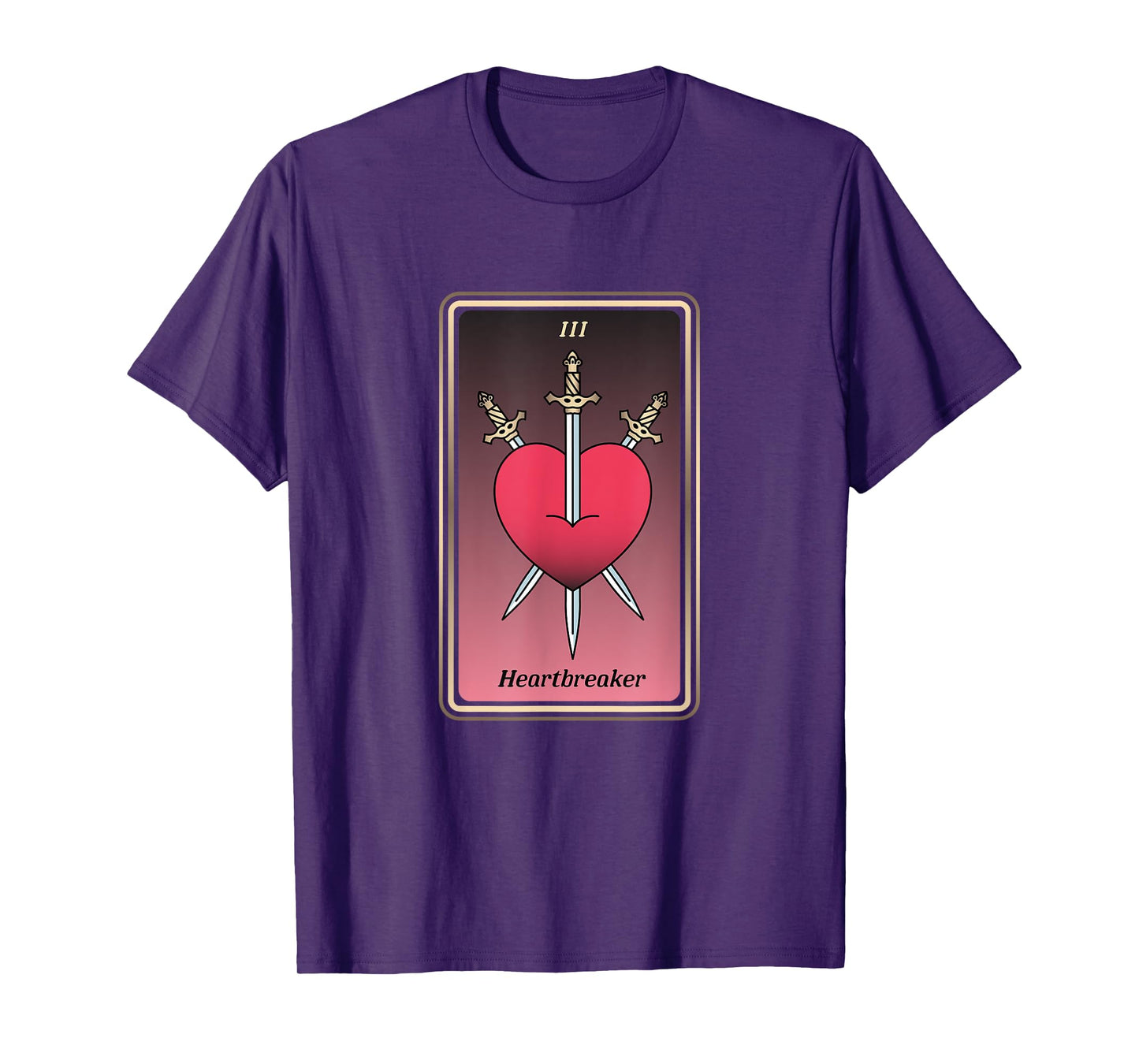 Anti-Valentine Tarot Card Heartbreaker Three Of Swords T-Shirt