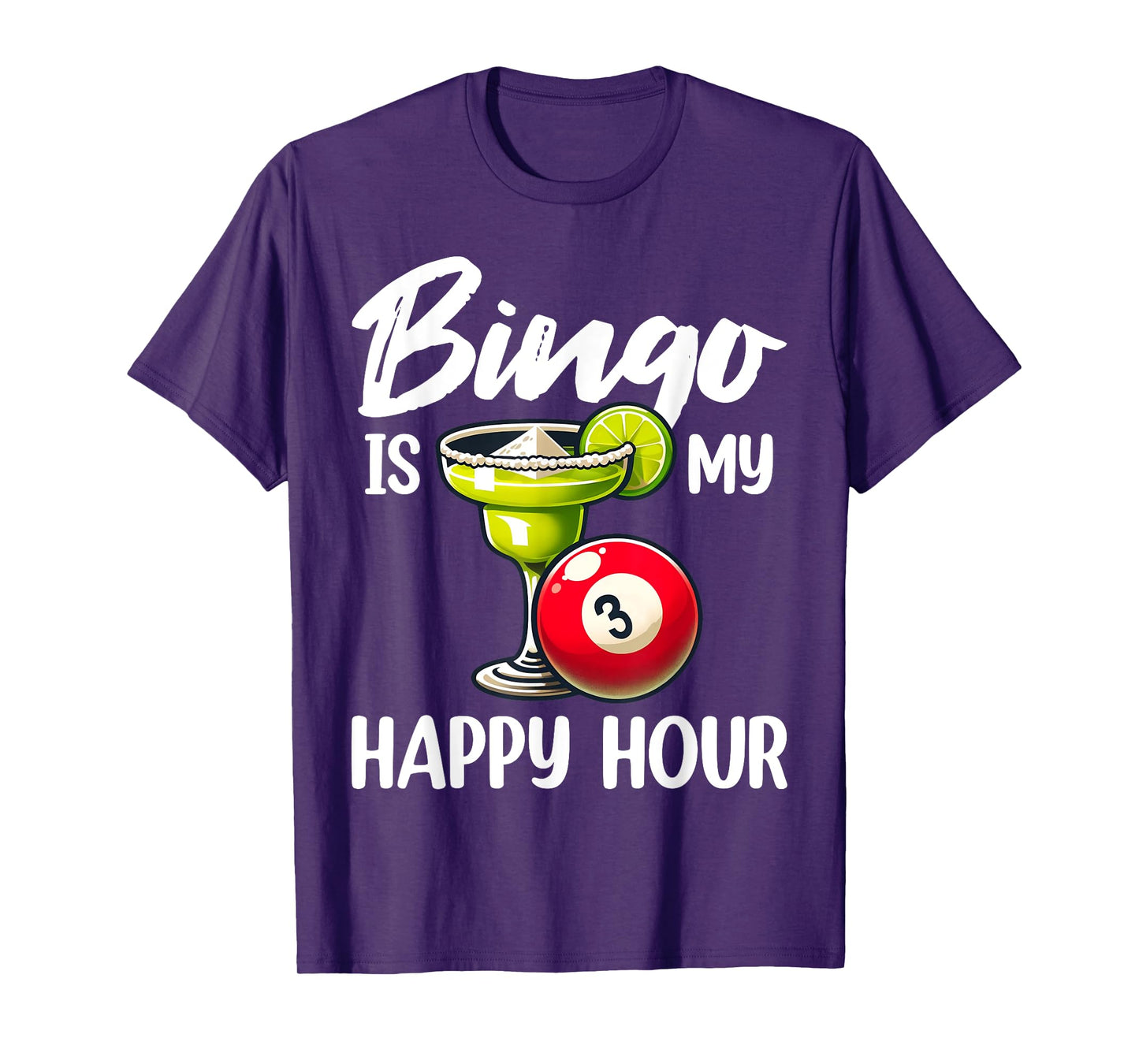 Funny Bingo Game Bingo Is My Happy Hour Design T-Shirt