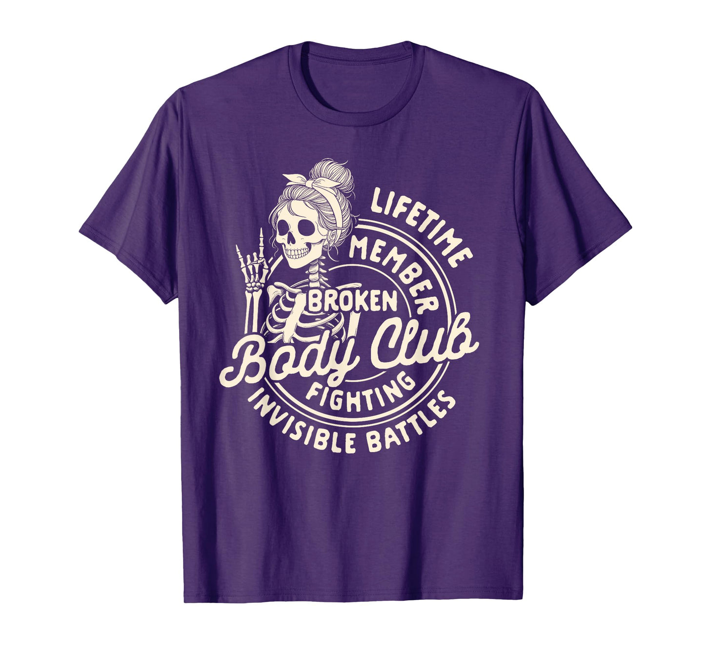 Chronic Illness Spoonie Lifetime Member Broken Body Club T-Shirt