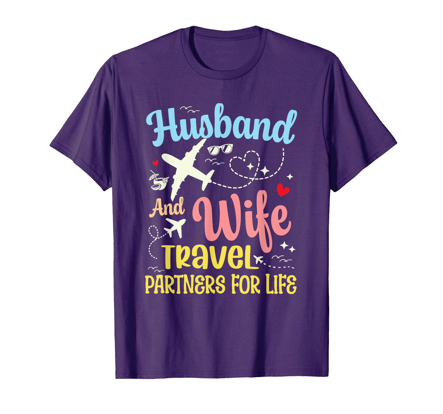 Funny Couple Husband And Wife Travel Partners For Life T-Shirt