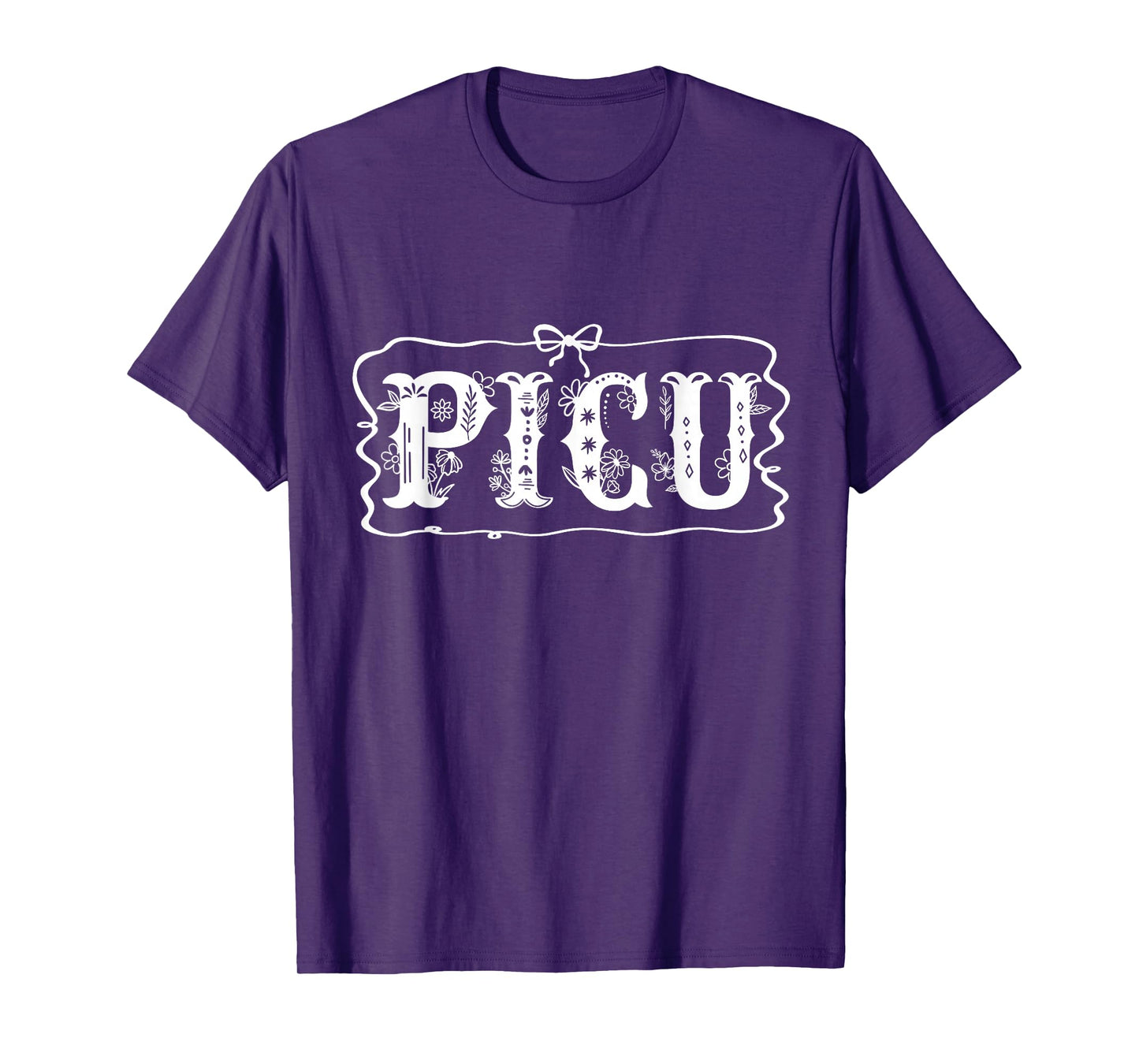 PICU Floral Pediatric ICU Nurse Medical Aesthetic Nursing T-Shirt