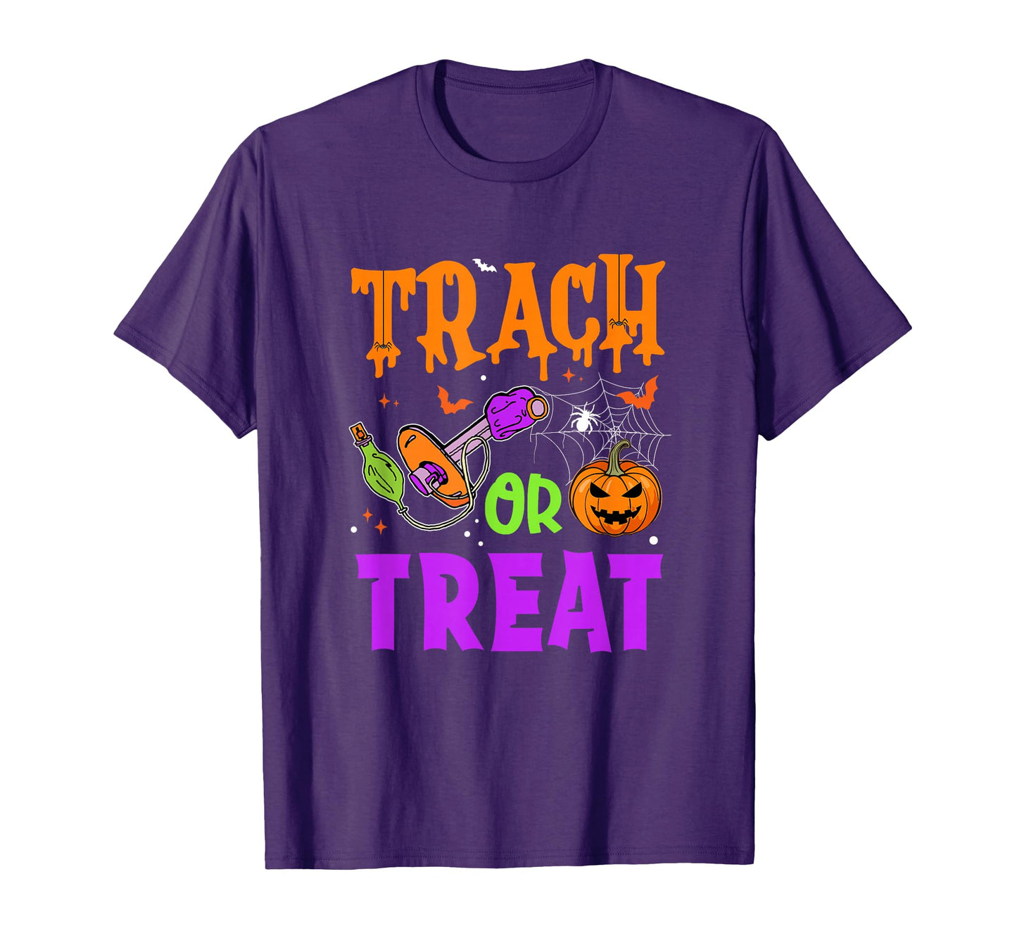 Respiratory Therapist Trach Or Treat Icu Rn Halloween Nurse T-Shirt