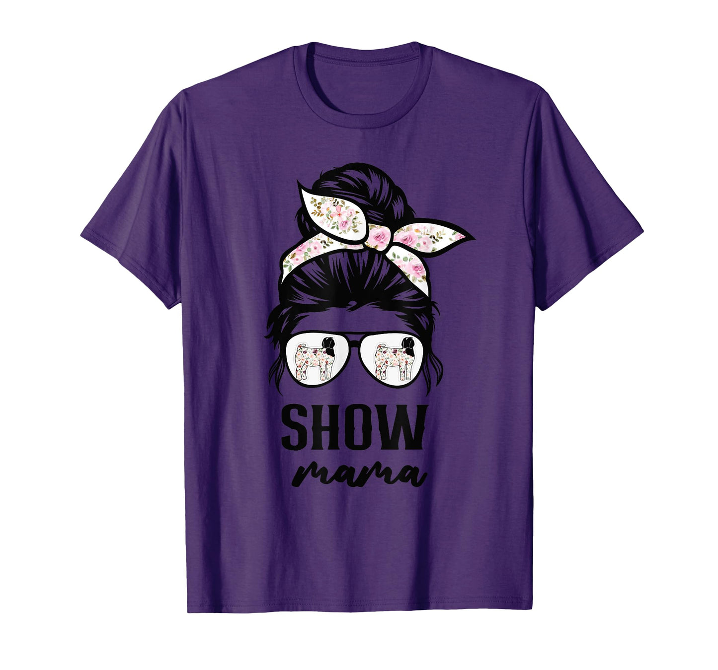 goat show mom goat Boer show mama flower T-Shirt