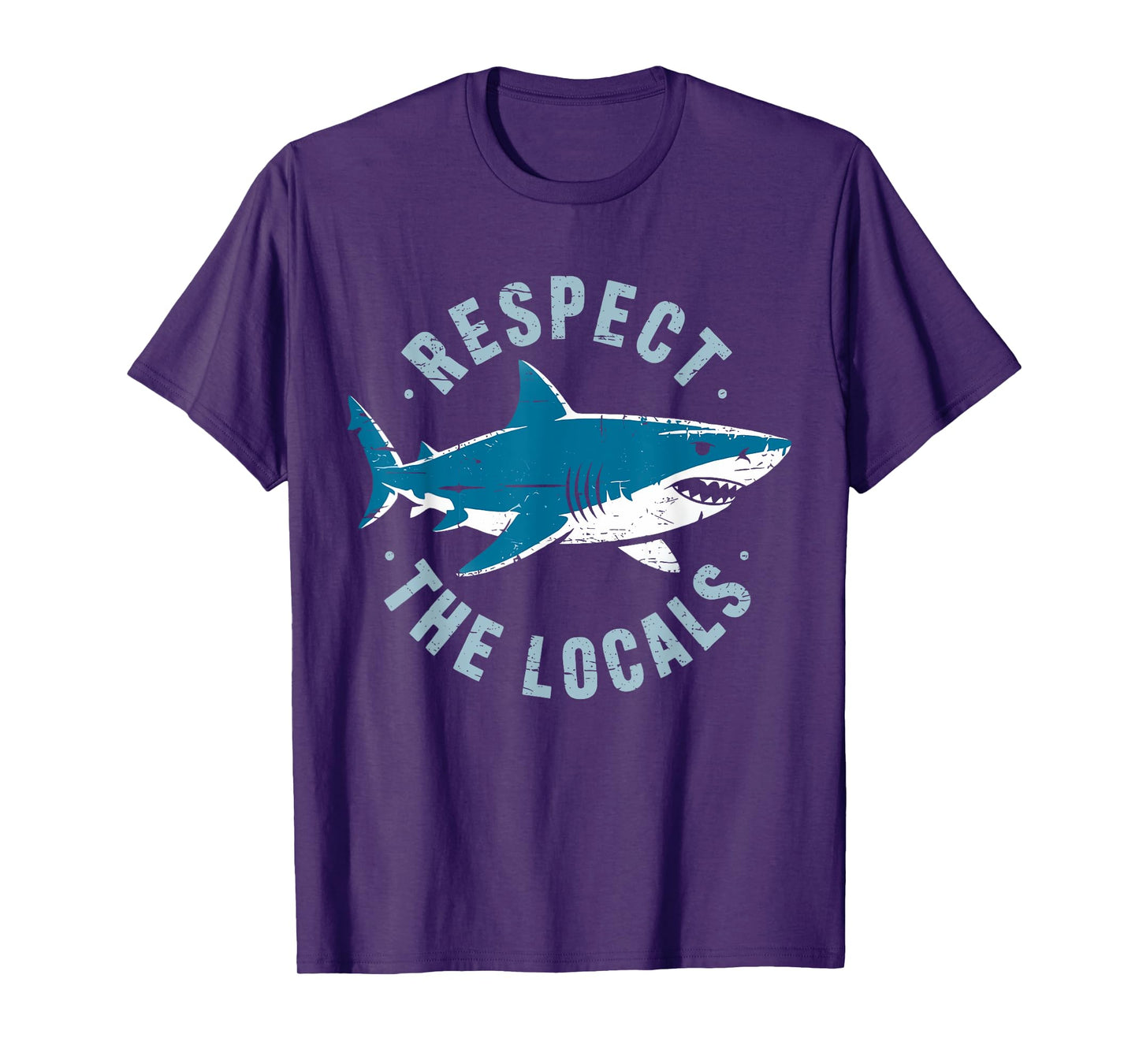 Retro Respect The Locals Shark Lover Ocean Wildlife Summer T-Shirt