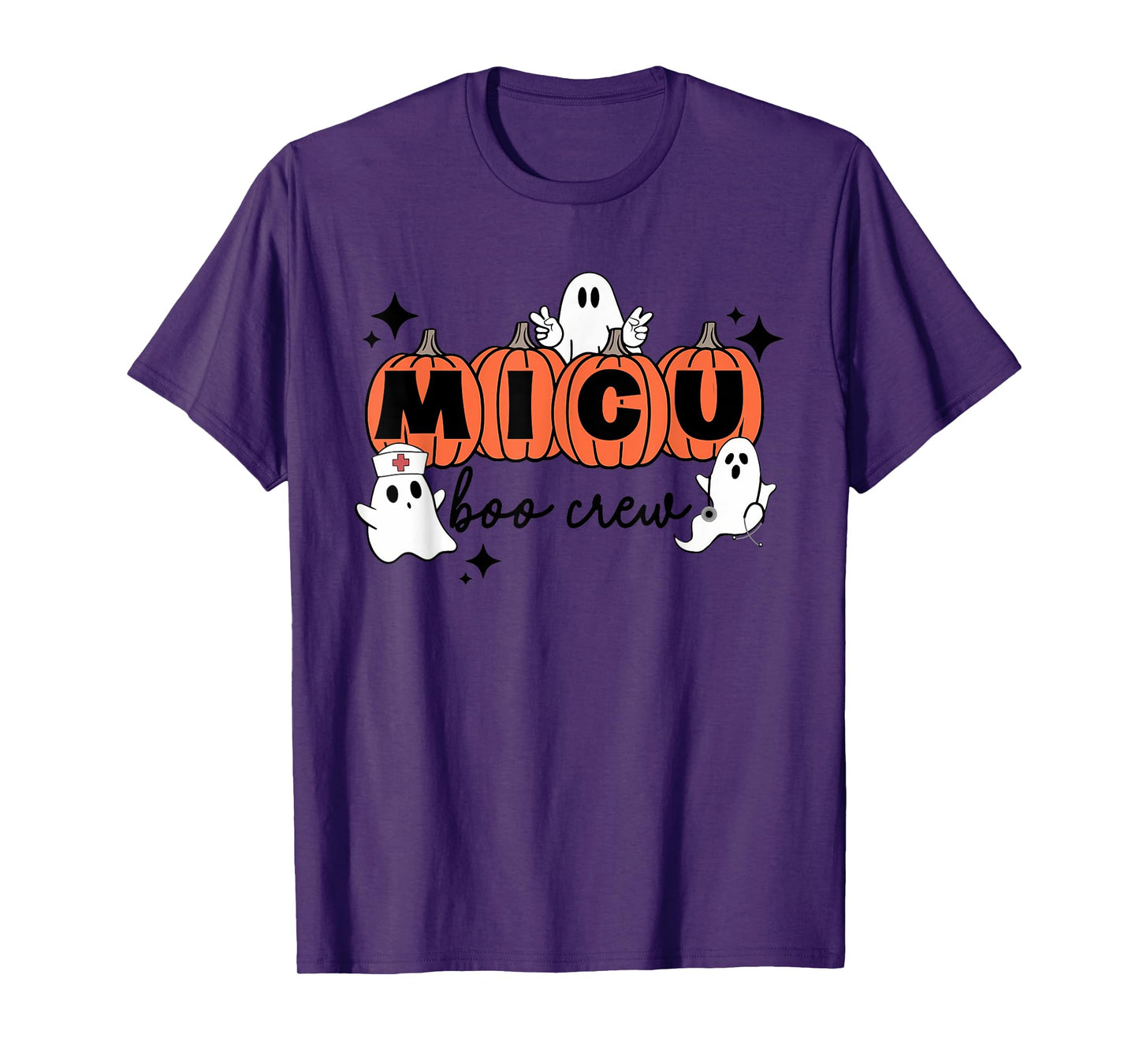 Womens MICU nurse shirt MICU boo crew MICU RN Halloween T-Shirt