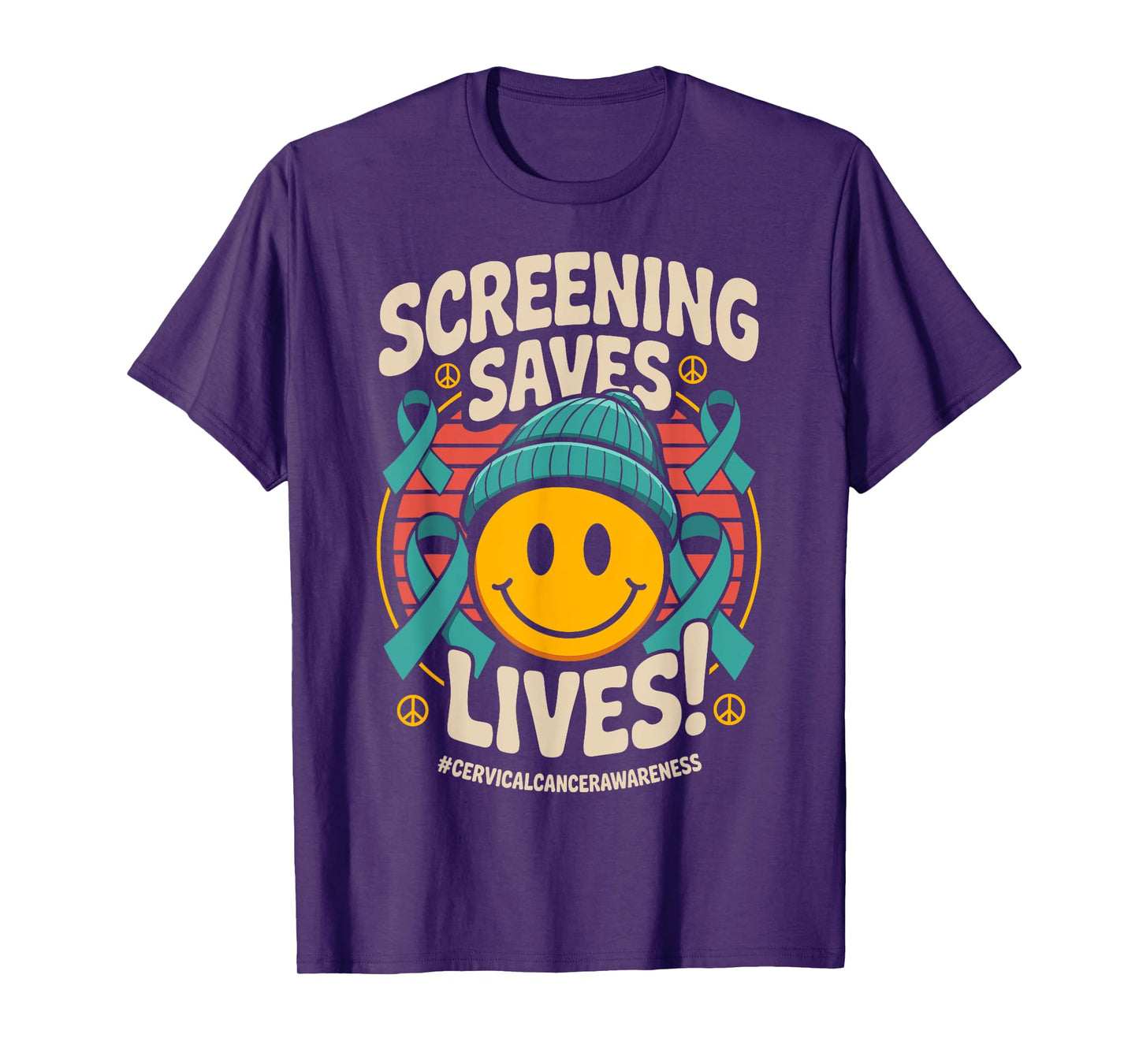 Screening Saves Lives - Ribbon Cervical Cancer Awareness T-Shirt
