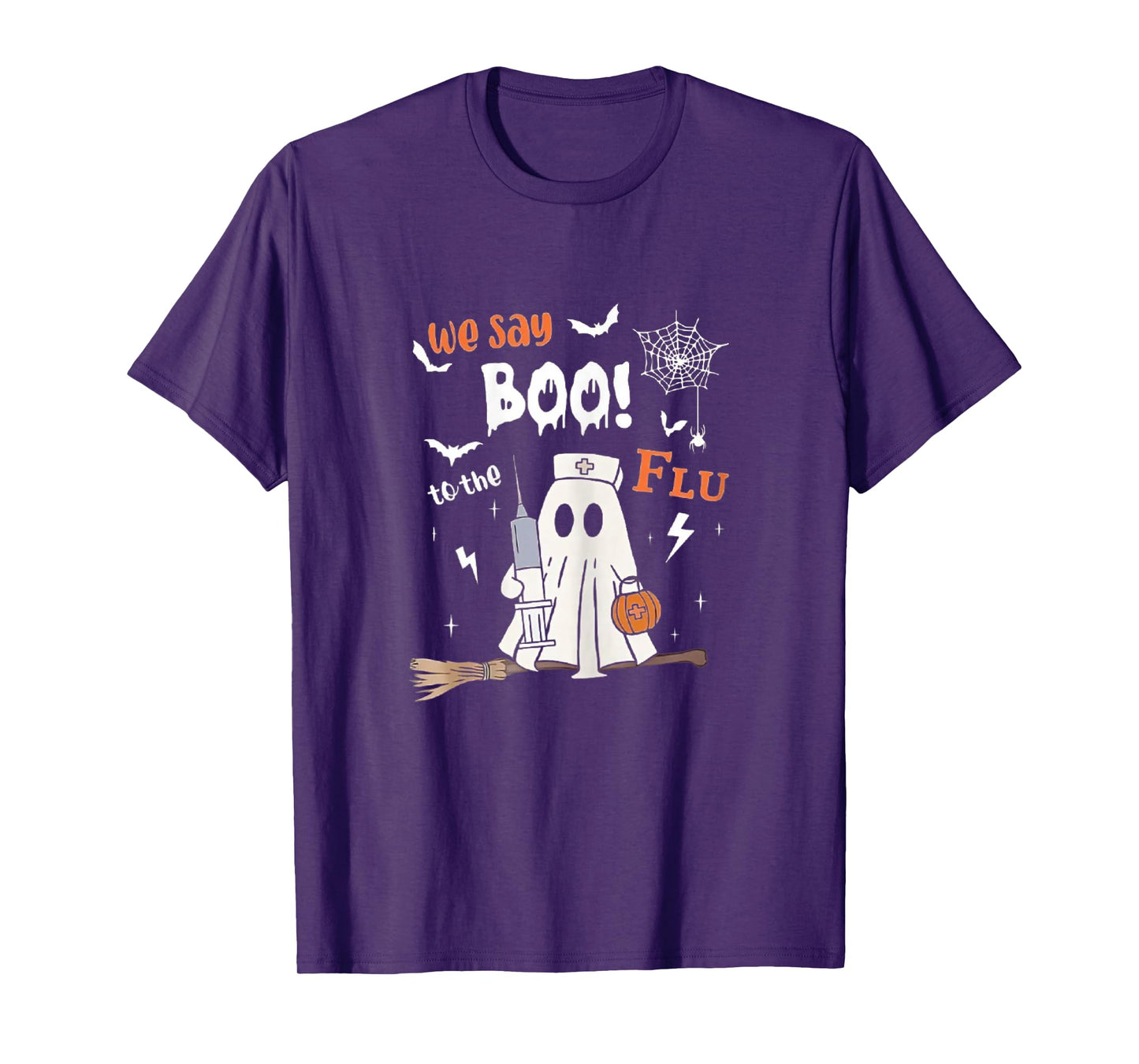 We Say Boo to The Flu Halloween Ghost Nurse T-Shirt