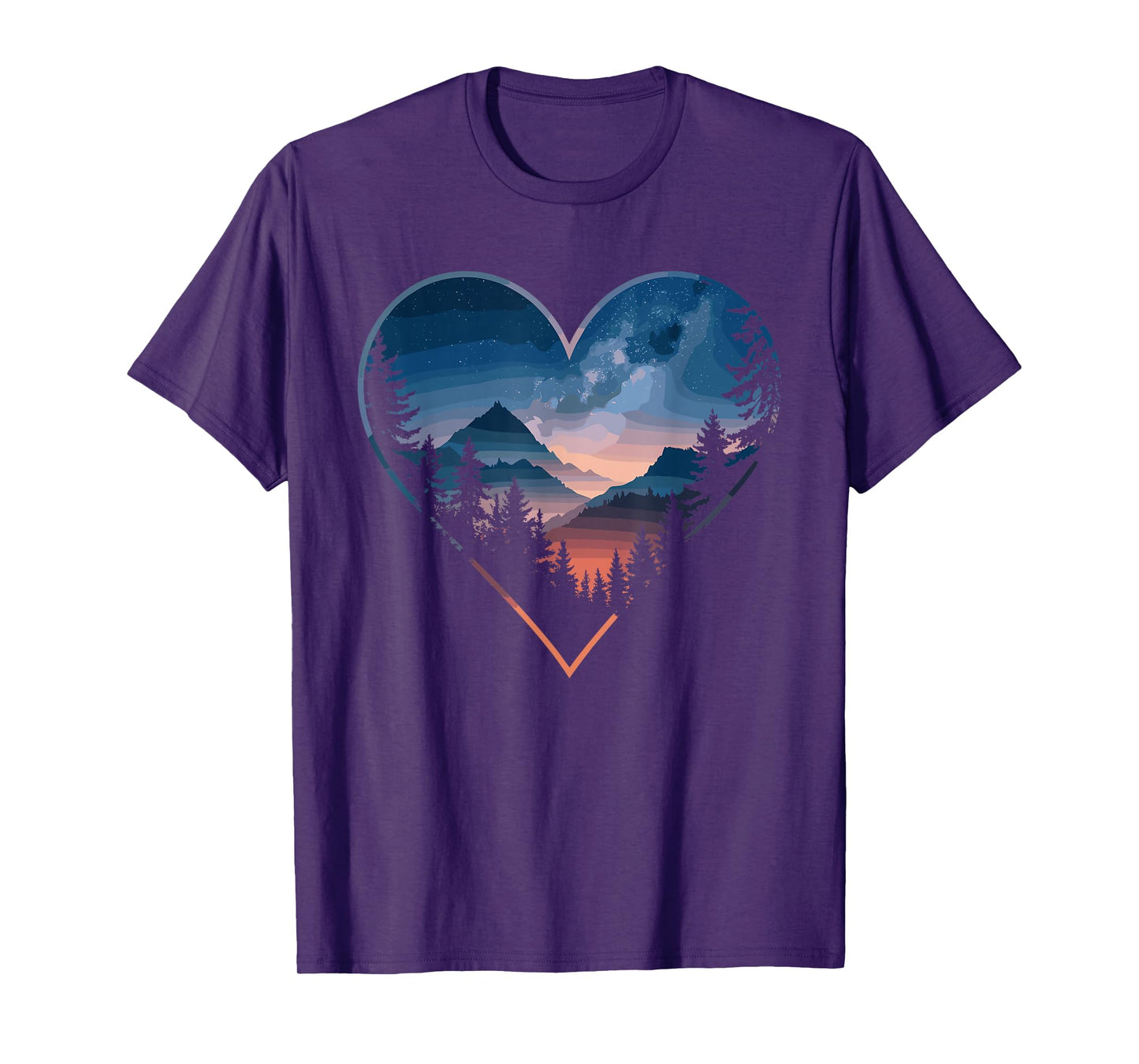 Mountain Heart Forest Nature Wildlife T-Shirt