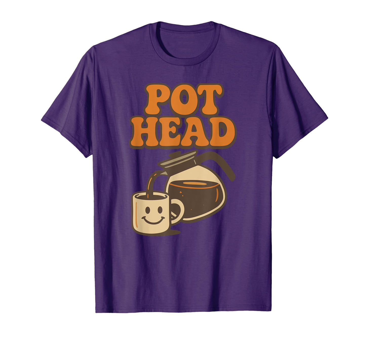 Funny Pot Head Retro Coffee Lover Caffeine Humor Java T-Shirt