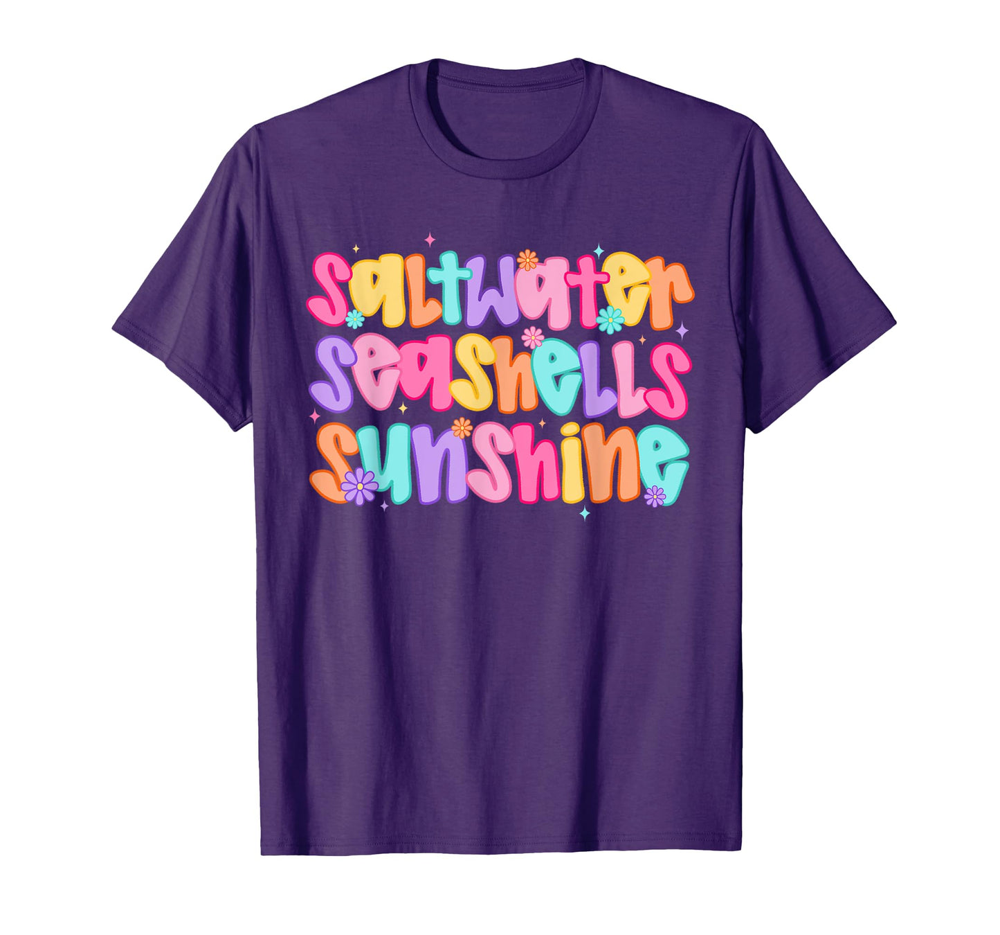 Saltwater Seashells Sunshine Summer Beach Vibes T-Shirt