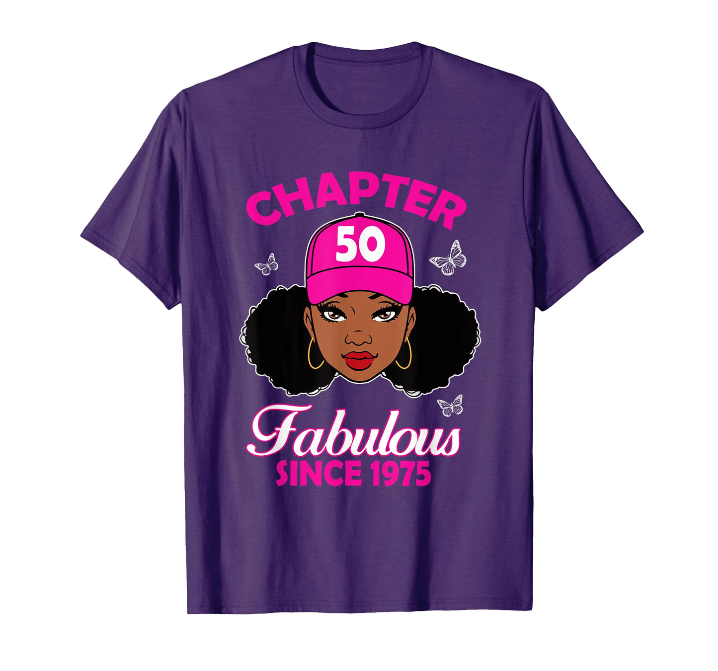Chapter 50 Fabulous Since 1975 Black Women 50th Birthday T-Shirt