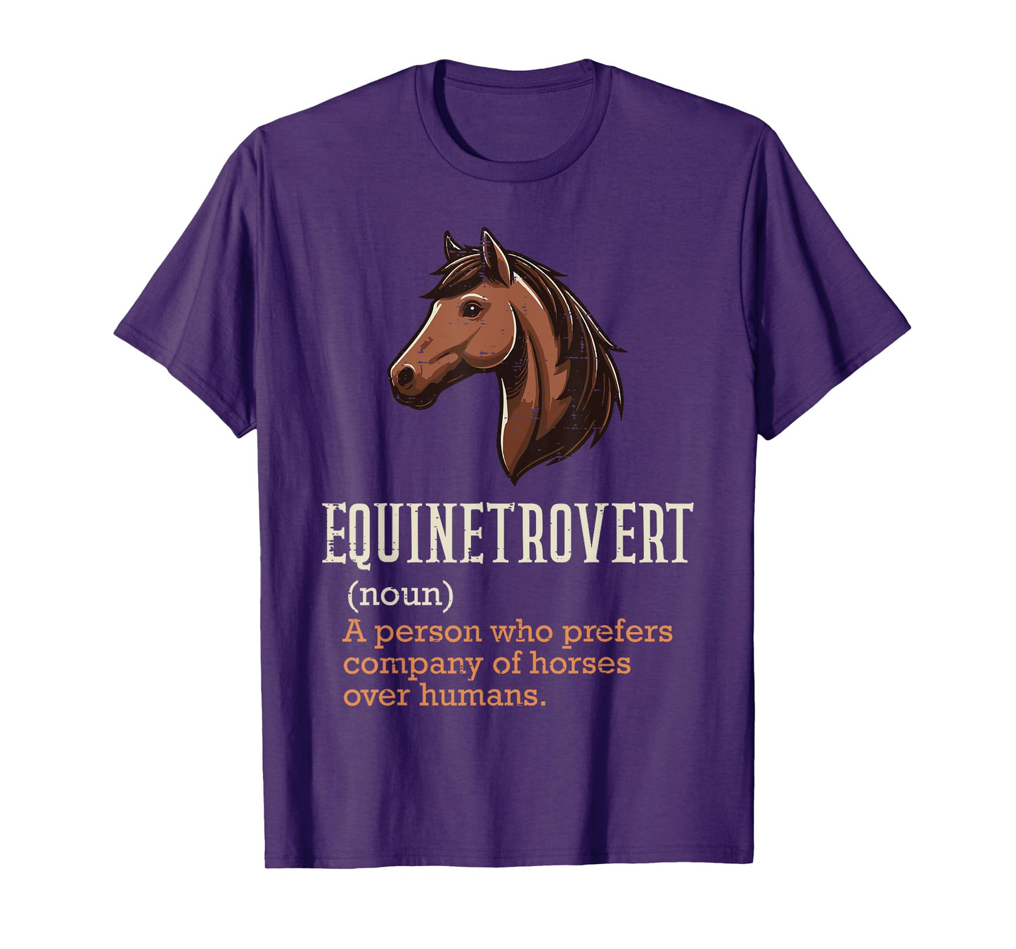 Horse Equinetrovert Definition Fun Equestrian Women Men Kids T-Shirt