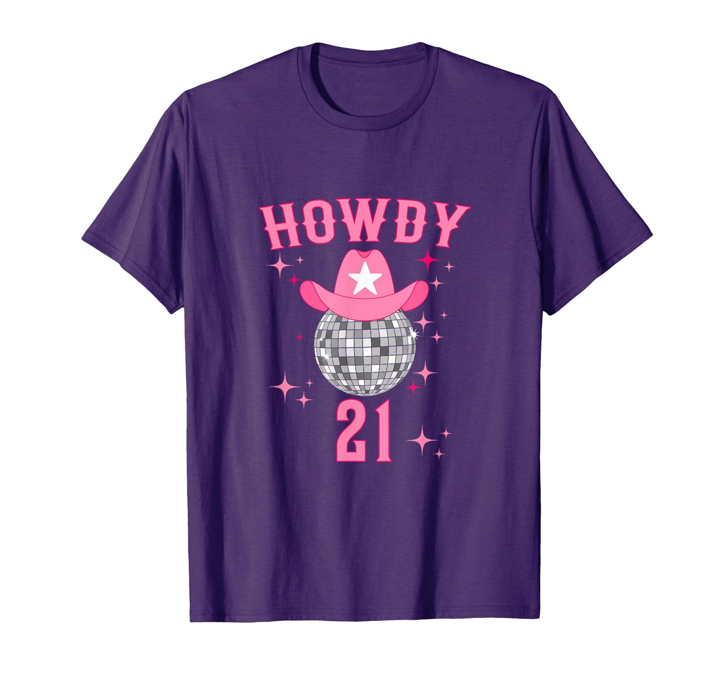Groovy Howdy 21 Western Disco 21 Years Old Birthday Cowgirl T-Shirt