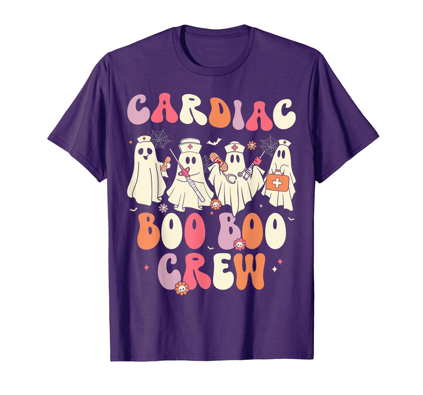 Halloween Cardiac Boo Crew Nurse Ghost Cute Health Worker T-Shirt
