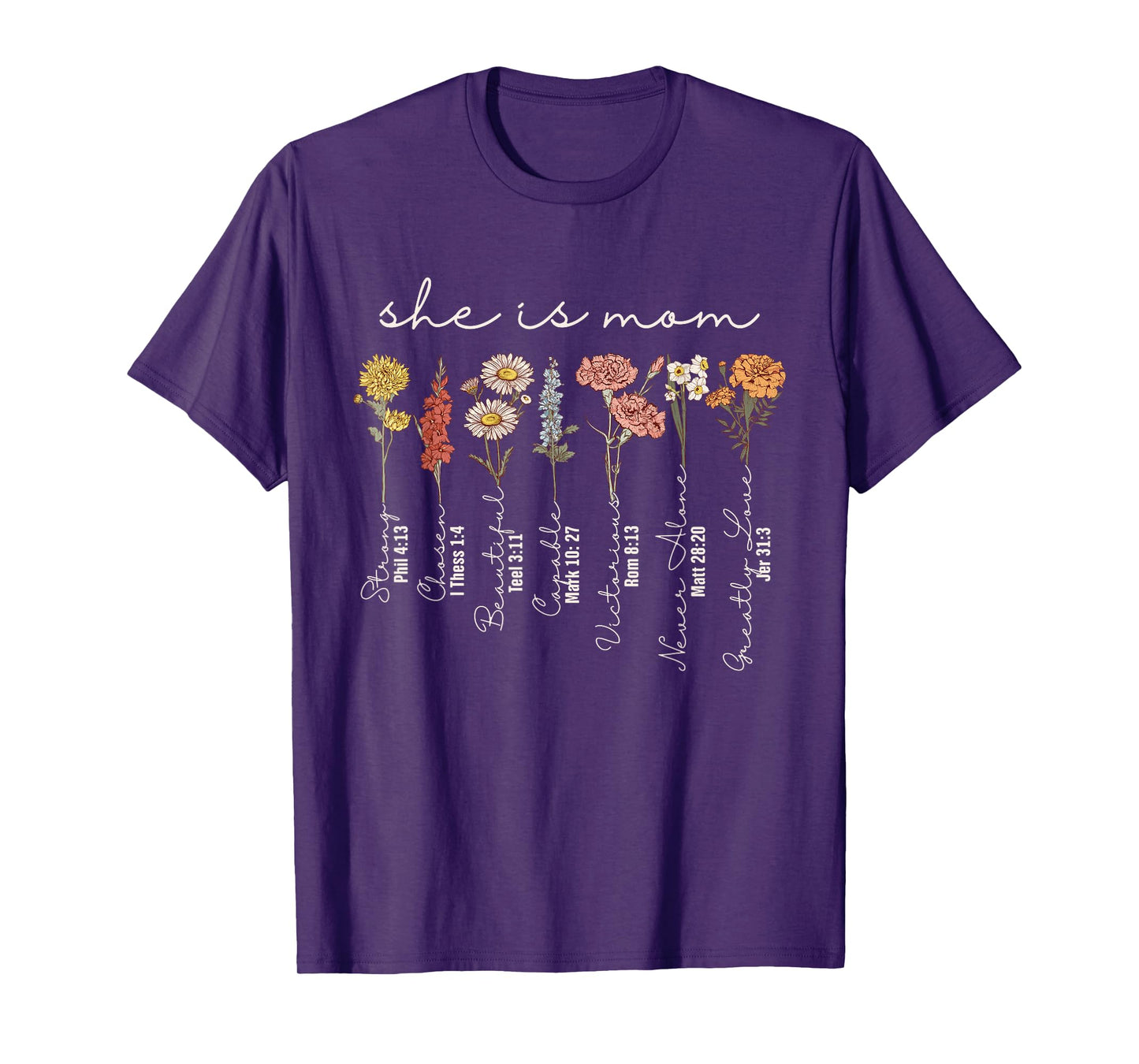 She Is Mom She Is Strong Mom Sublimation Christian Mom T-Shirt