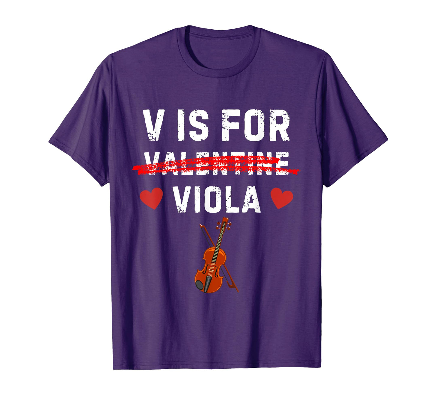V Is For Viola Funny Violist Music Valentine T-Shirt