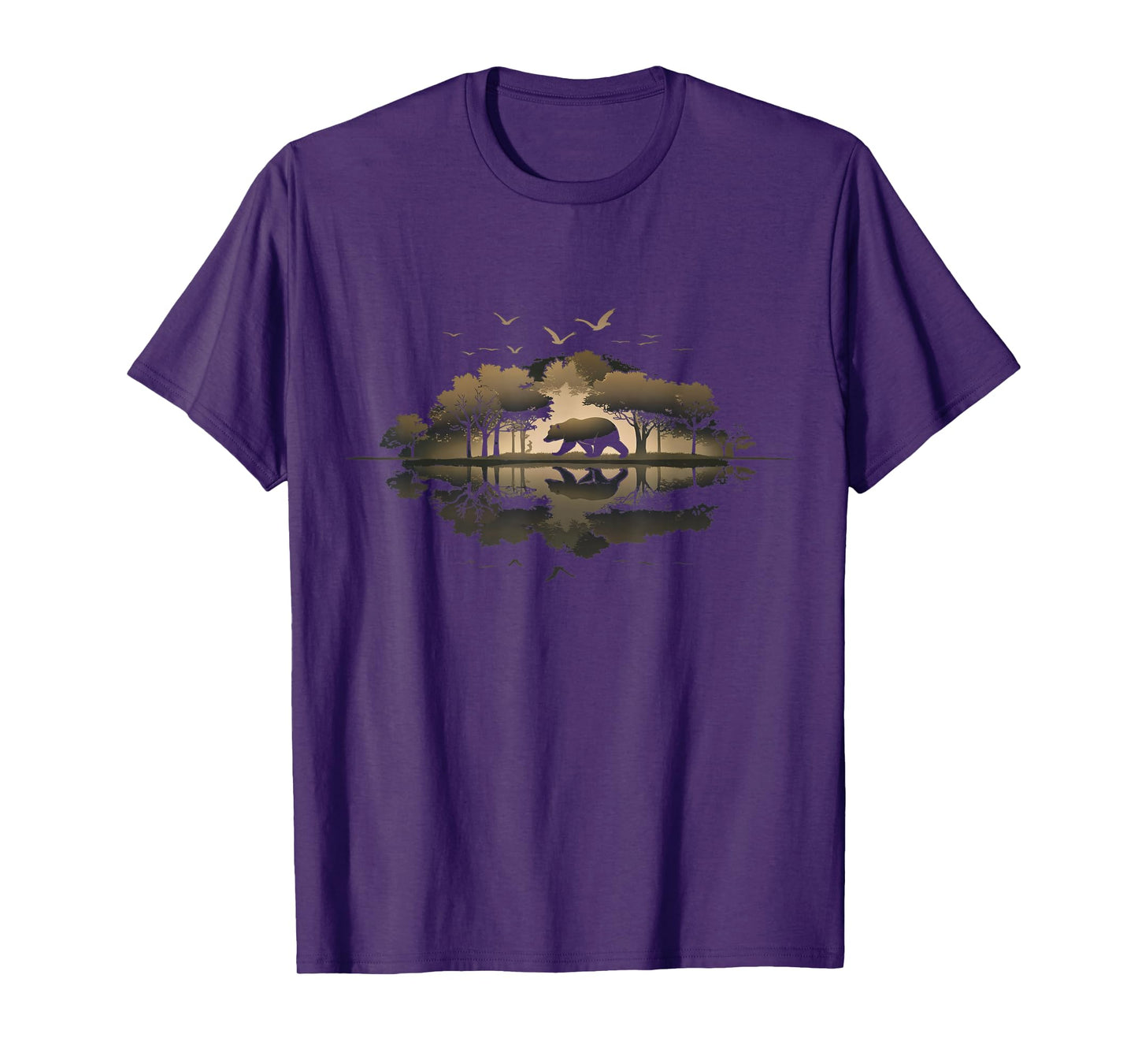 Bear Wildlife Trees Outdoors Nature Retro Forest Graphic Men T-Shirt
