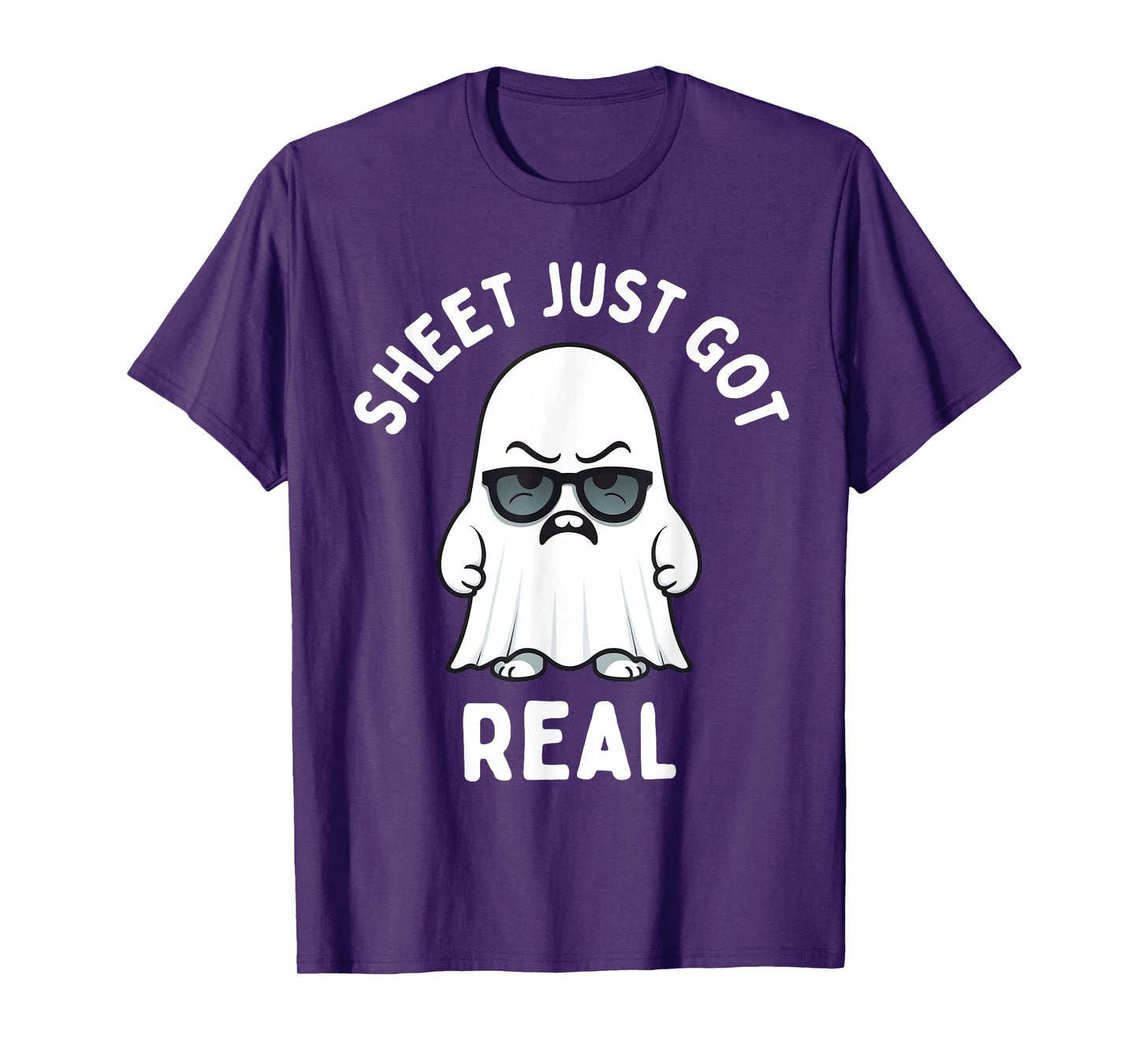 Boo Sheet Just Got Real Ghost Funny Halloween Costume Men T-Shirt