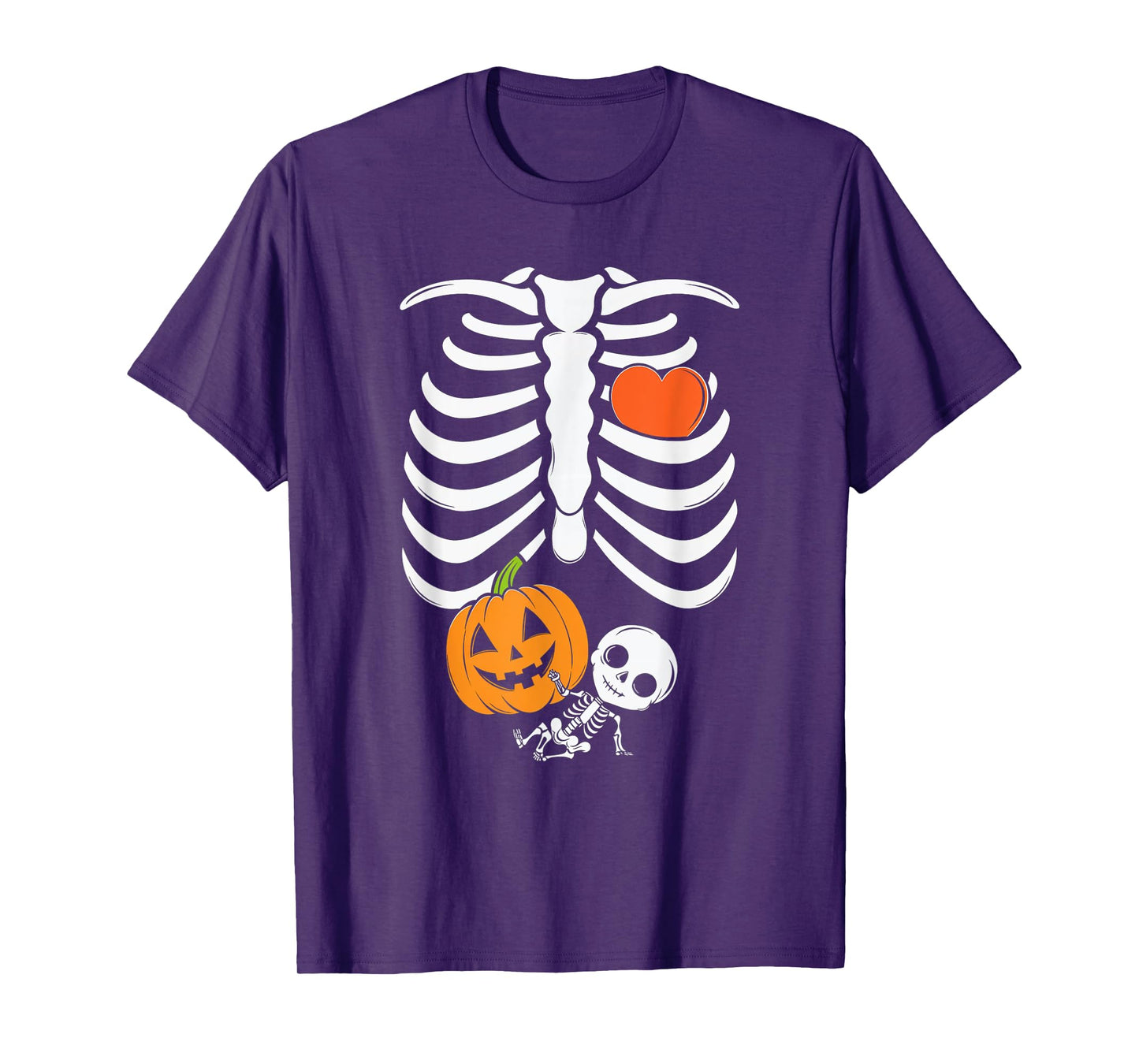 Pregnant Skeleton Mom Halloween Pregnancy Baby Announcement T-Shirt