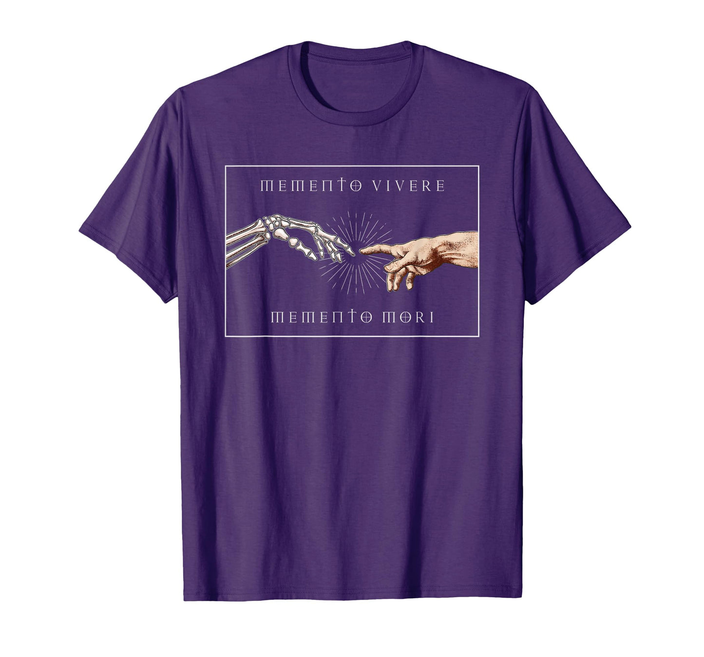 Memento Mori & Vivere - Skeleton Hand Creation of Adam T-Shirt