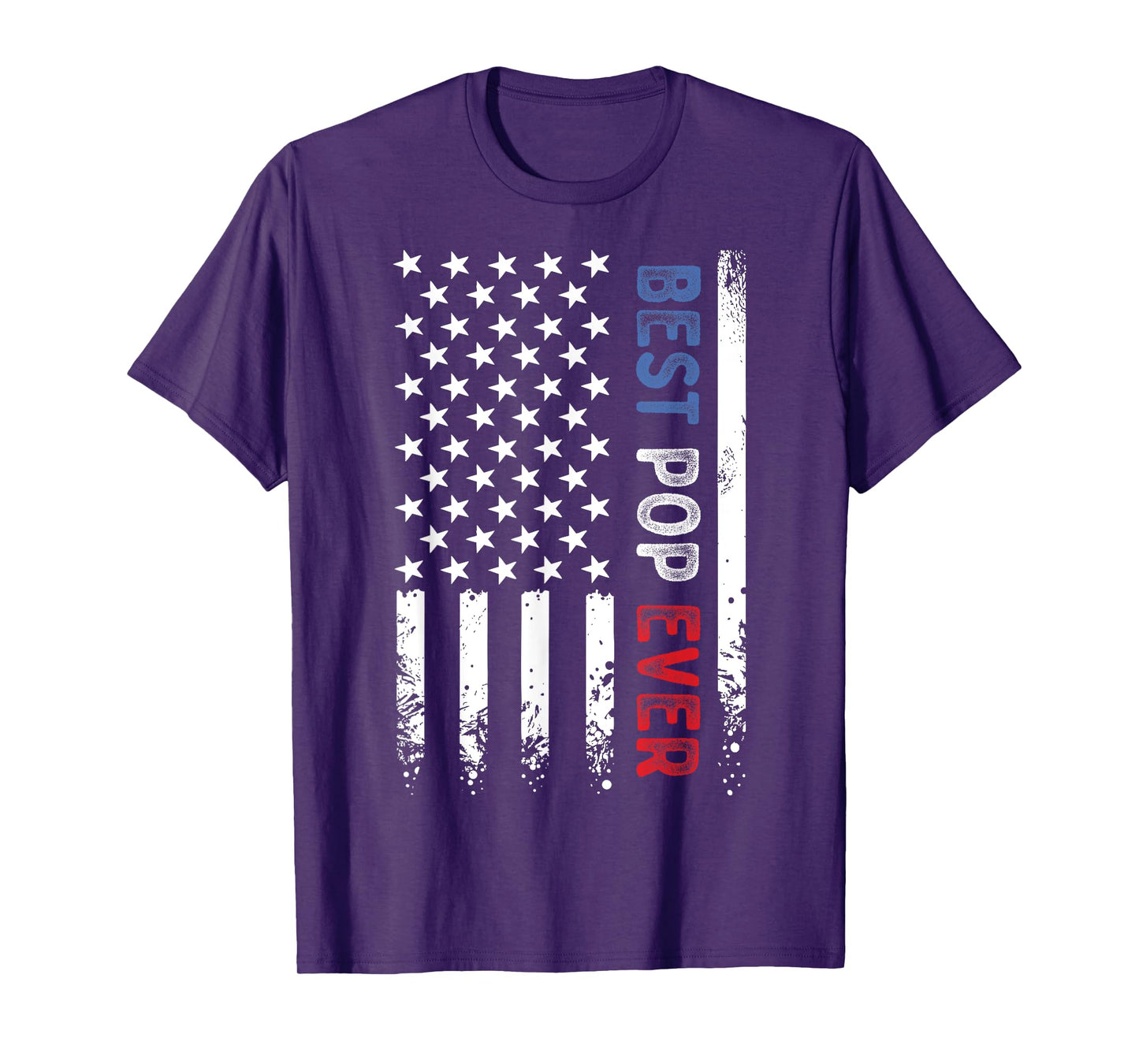 Father's Day Best Pop Ever American Flag Distressed T-Shirt
