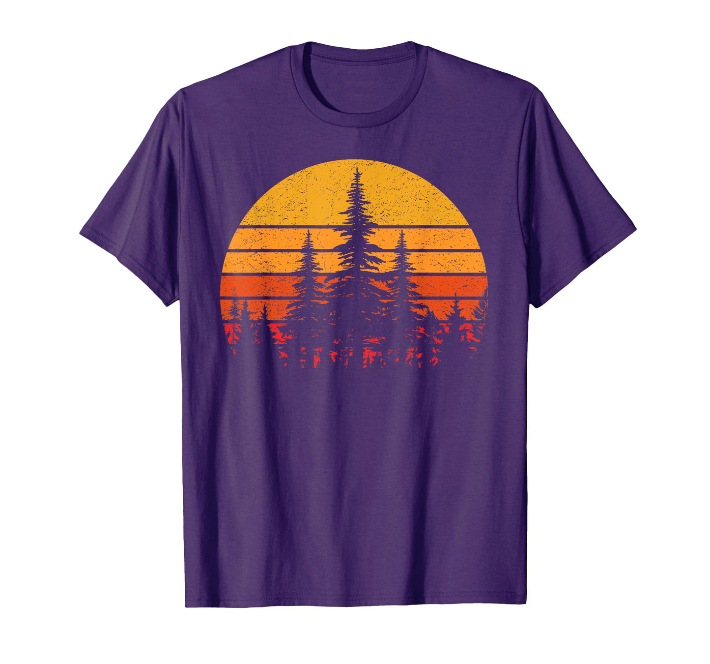 Wildlife Trees Outdoors Sunset Nature Retro Forest Vintage T-Shirt