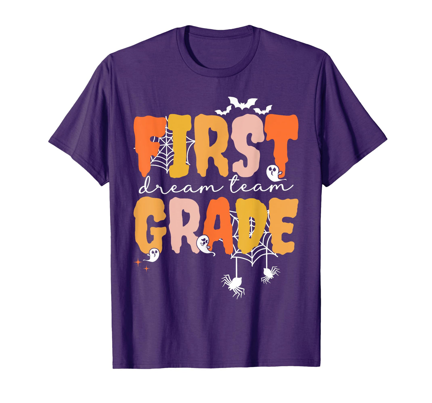 First Grade Dream Retro Team Fall Halloween Spooky Teachers T-Shirt