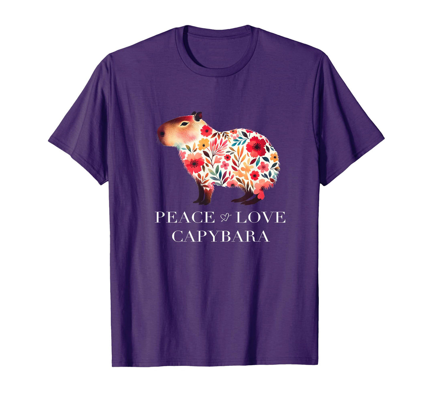 Capybara South American Rodent Floral Wildlife T-Shirt