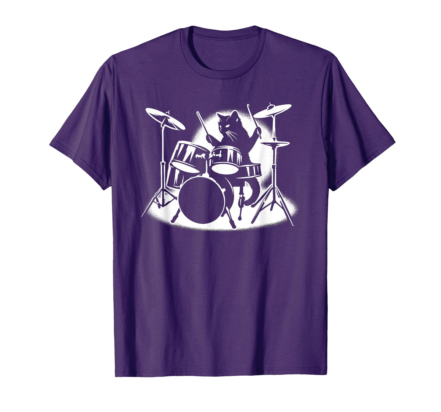 Cat Playing Drums Drummer Novelty Music Lover Funny Drummer T-Shirt