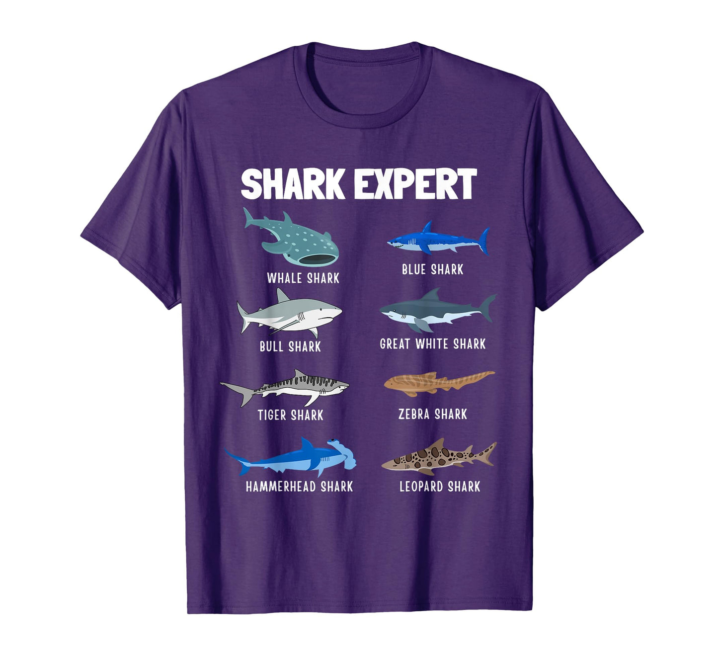 Funny Shark Expert Educational Ocean Animal Species Lovers T-Shirt