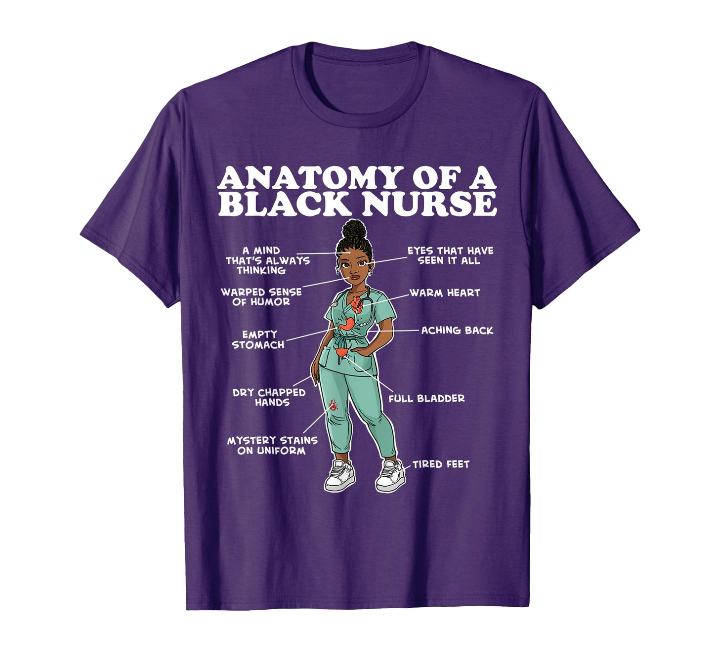 Anatomy of a Black Nurse T-Shirt