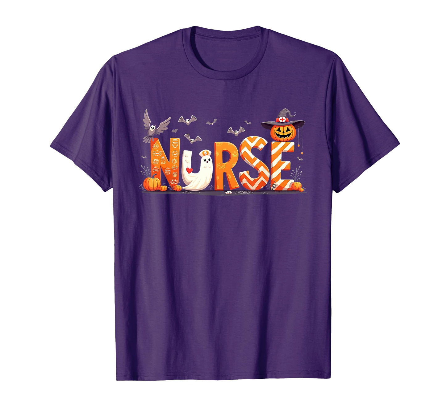Cute Nurse Ghost Healthcare Worker Nurse Halloween T-Shirt