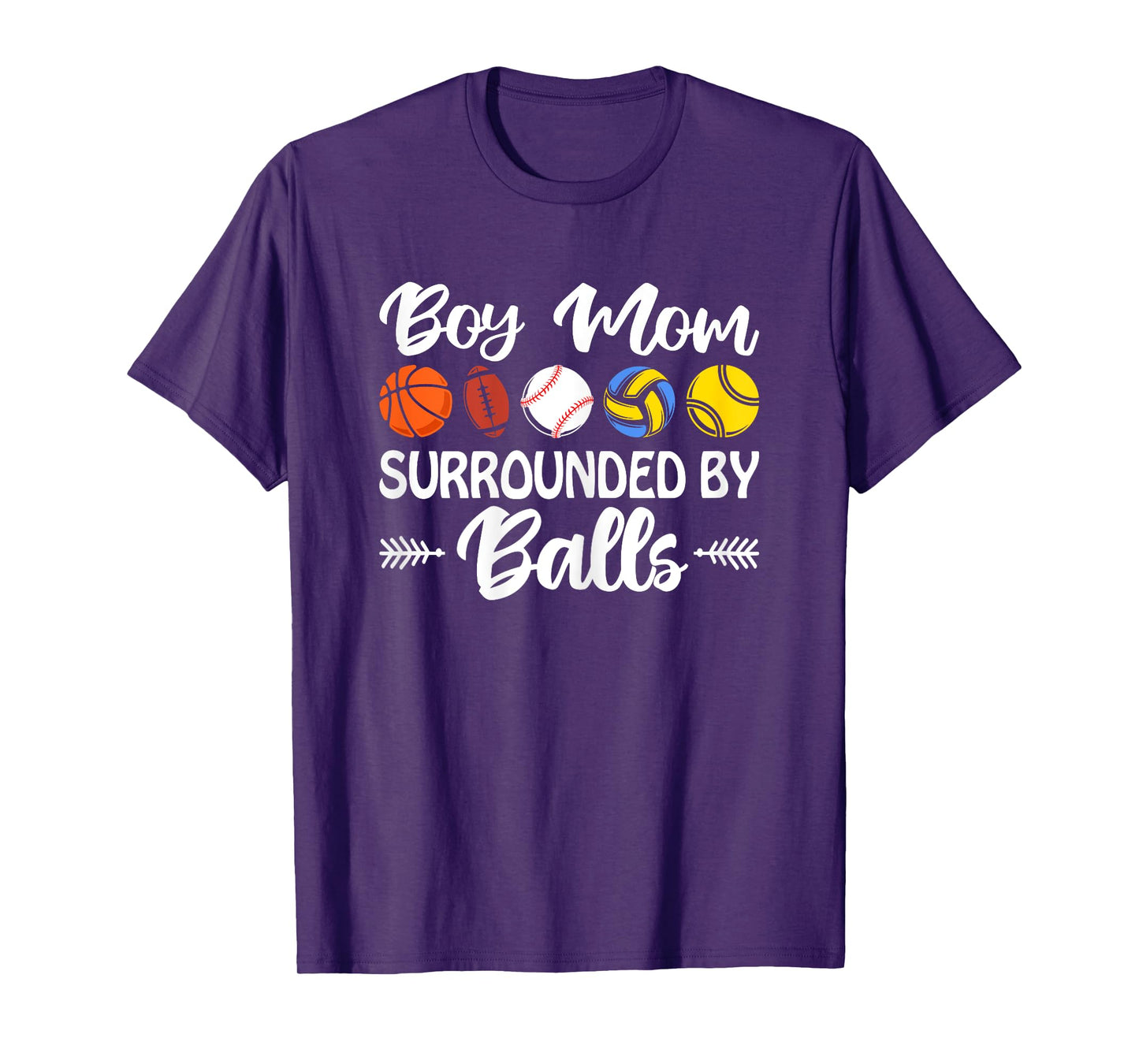 Boy Mom Surrounded By Balls Funny Sports Mommy Mother's Day T-Shirt