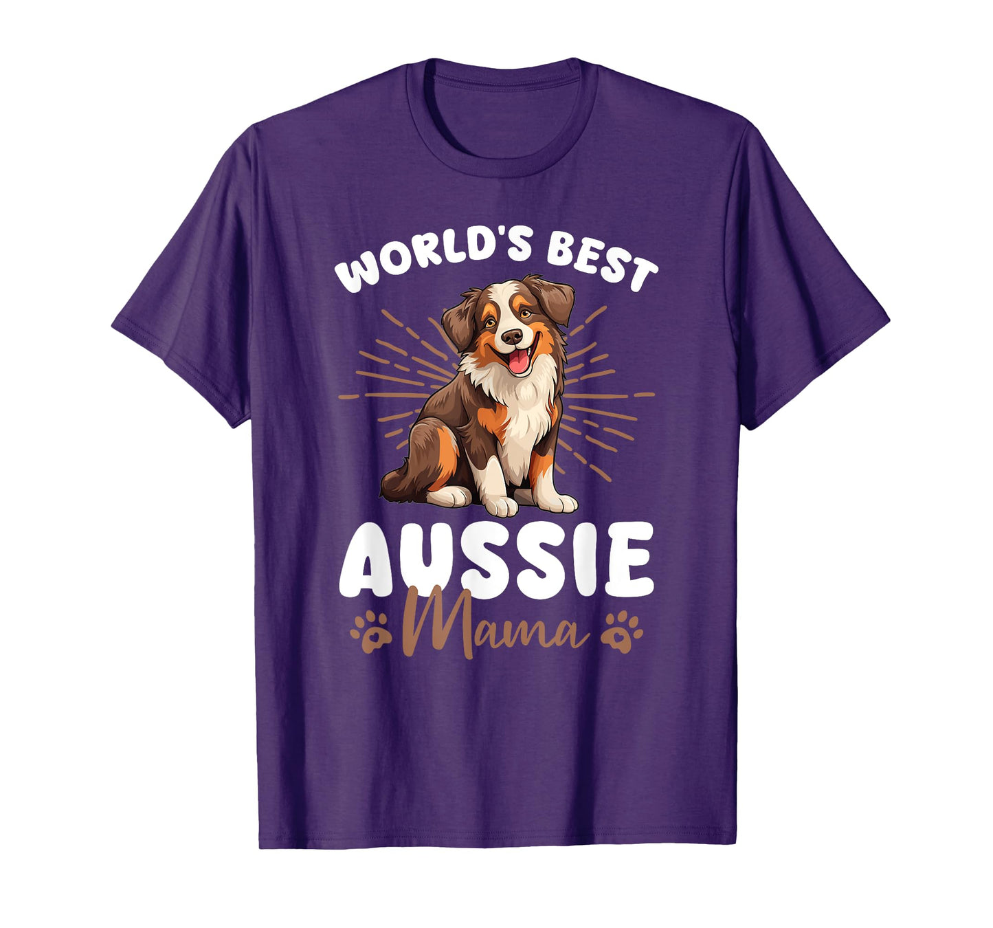 Australian Shepherd Red Tri Dog World's Best Aussie mama T-Shirt