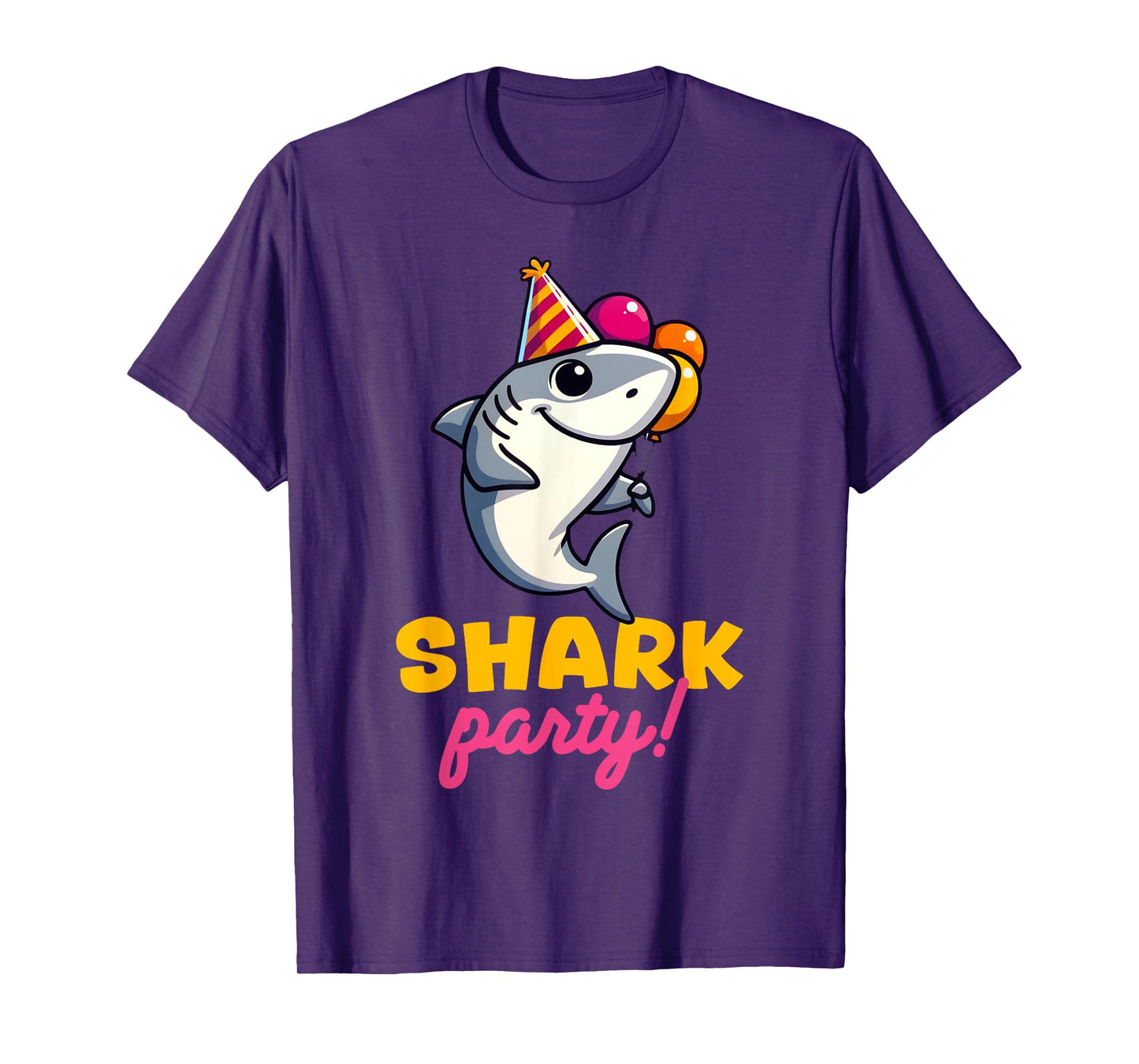 Cool Shark Party Birthday Beach Funny Shark Men Women Kids T-Shirt