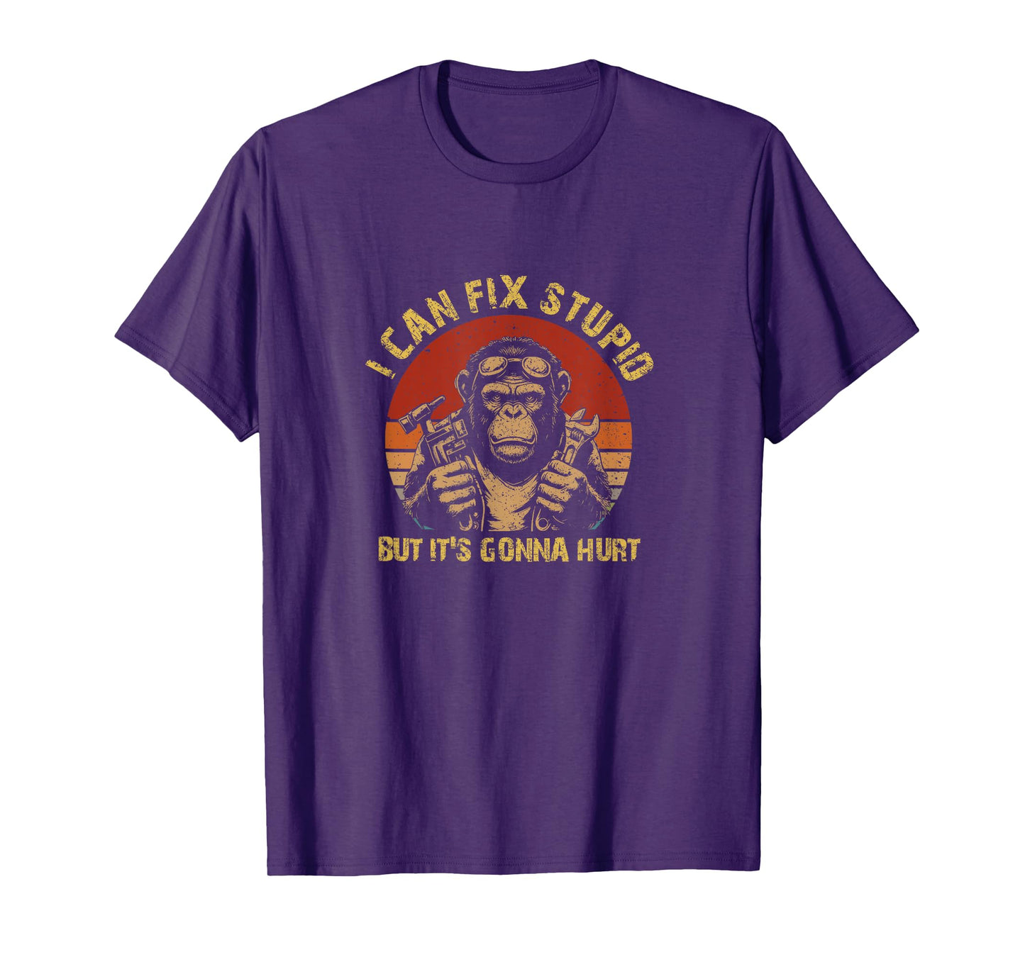 I Can Fix Stupid But It's Gonna Hurt Monkey Vintage T-Shirt