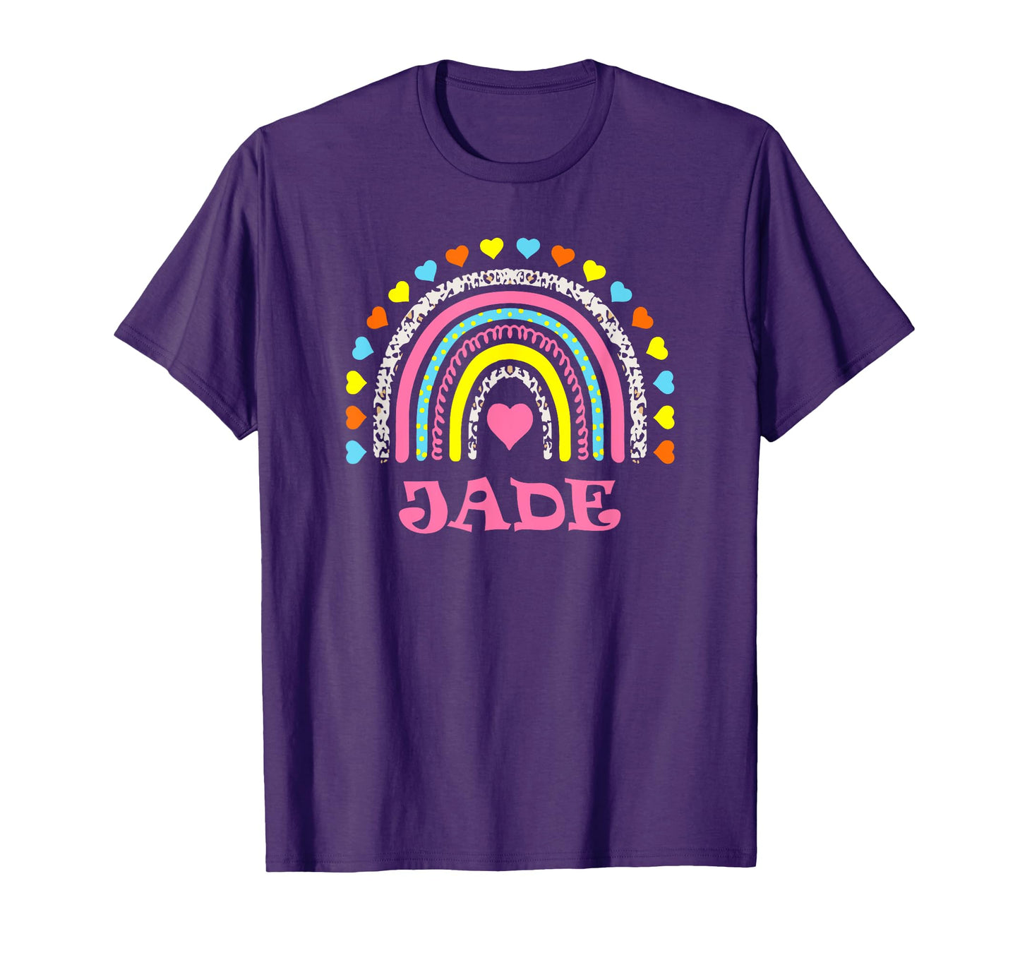 Jade Cute Colorful Rainbow Design for Girls Name Jade T-Shirt
