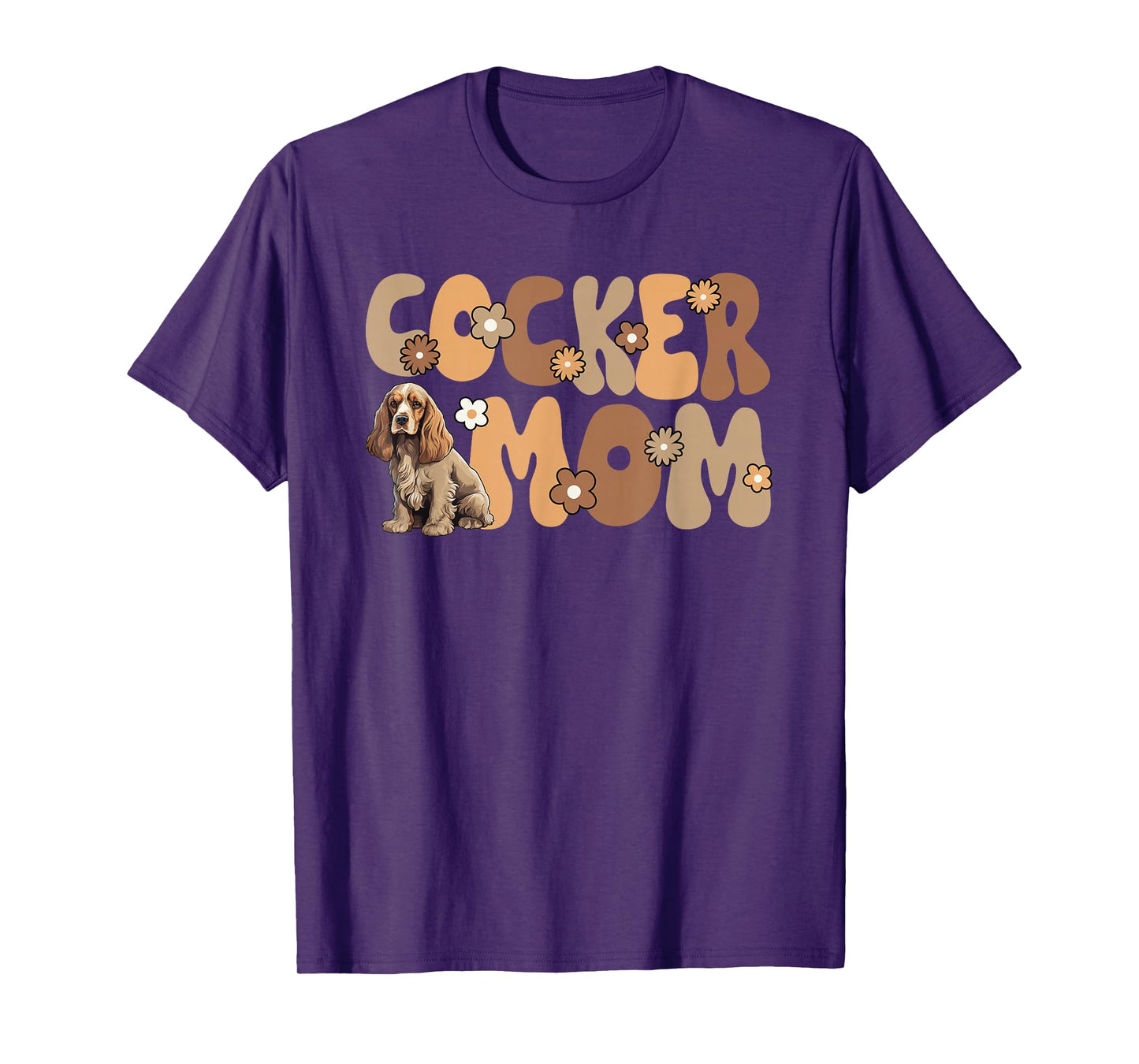 English Cocker Spaniel Groovy World's Best Cocker Mom T-Shirt