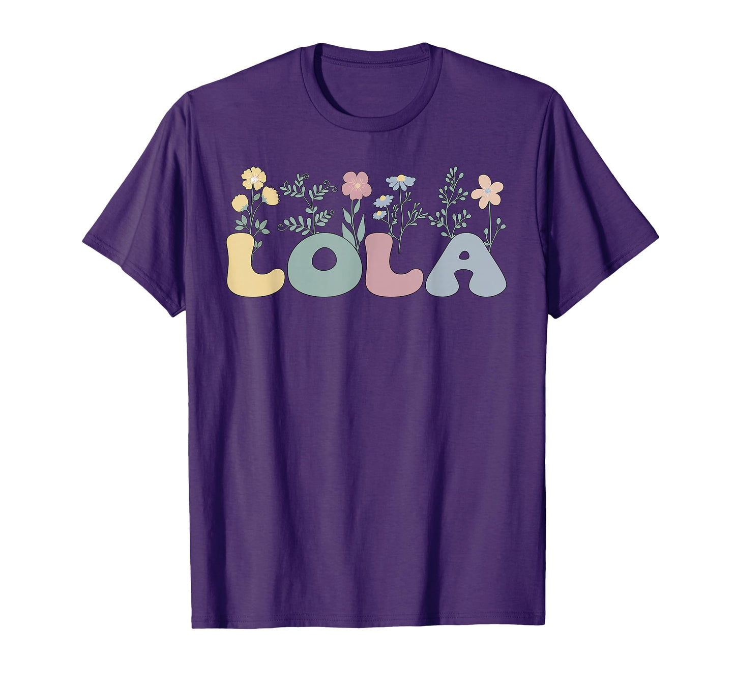 Groovy Lola Grandmother Flowers Lola Grandma T-Shirt