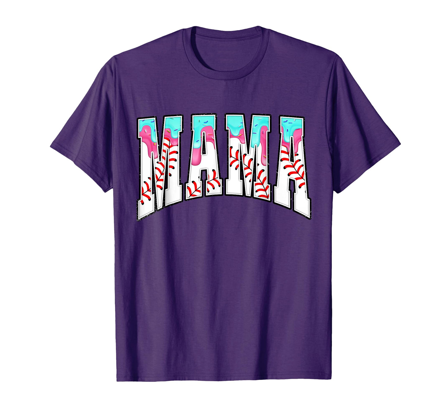 Baseball Mama Ice-Cream Dripping Gameday Mother's Day Mom T-Shirt