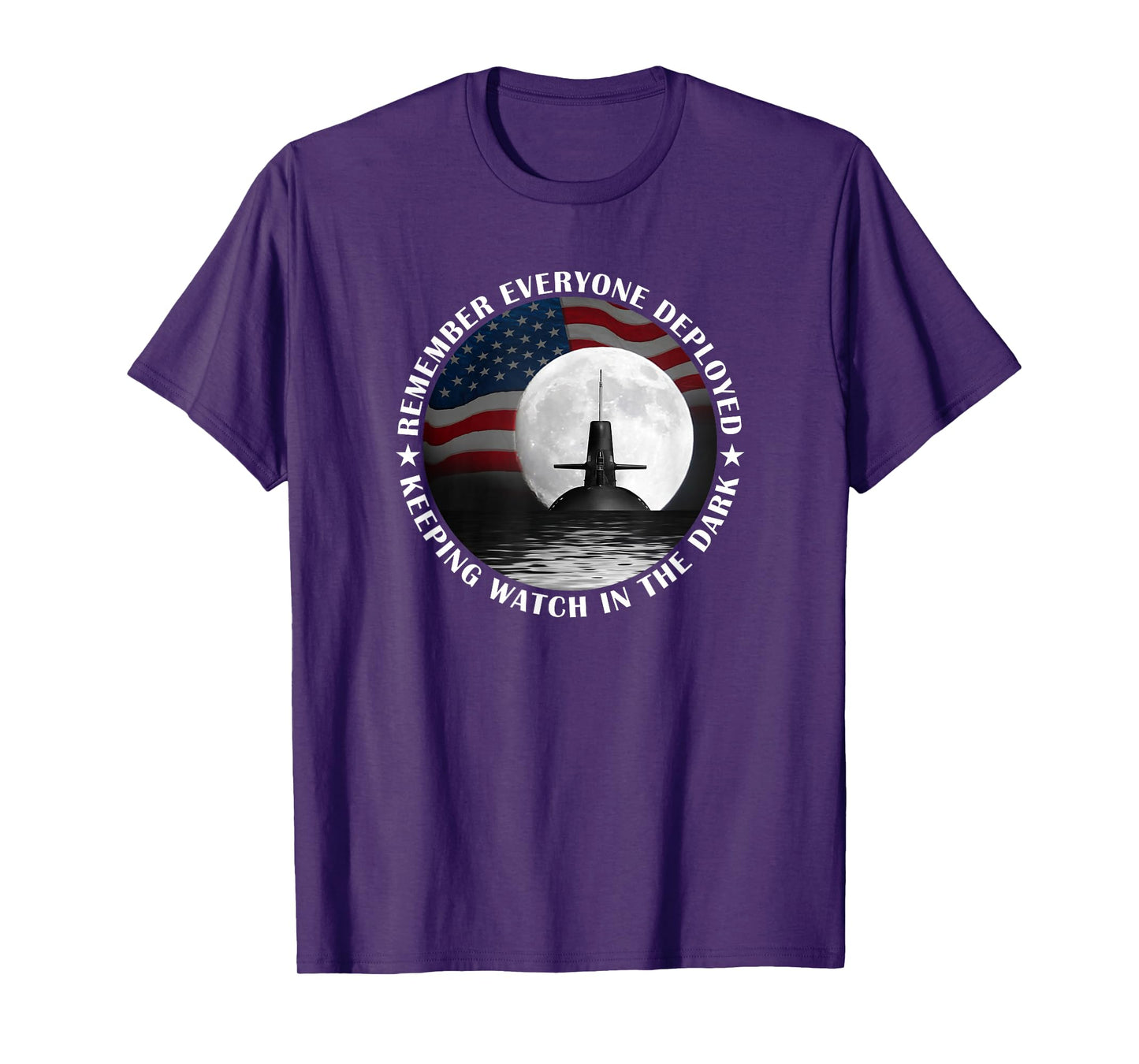 RED Friday Military Remember Everyone Deployed Sub Moon Flag T-Shirt