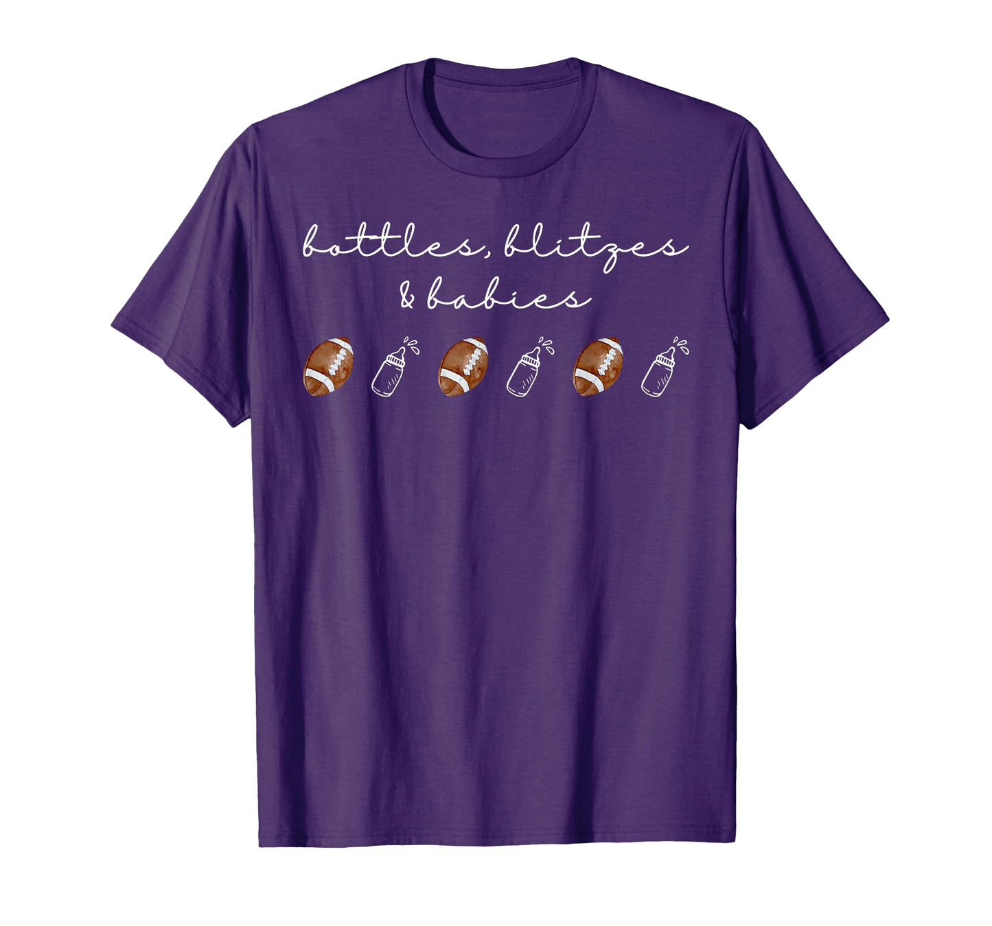 Bottles Blitges & Babies Football NICU Nurse Neonatal ICU RN T-Shirt