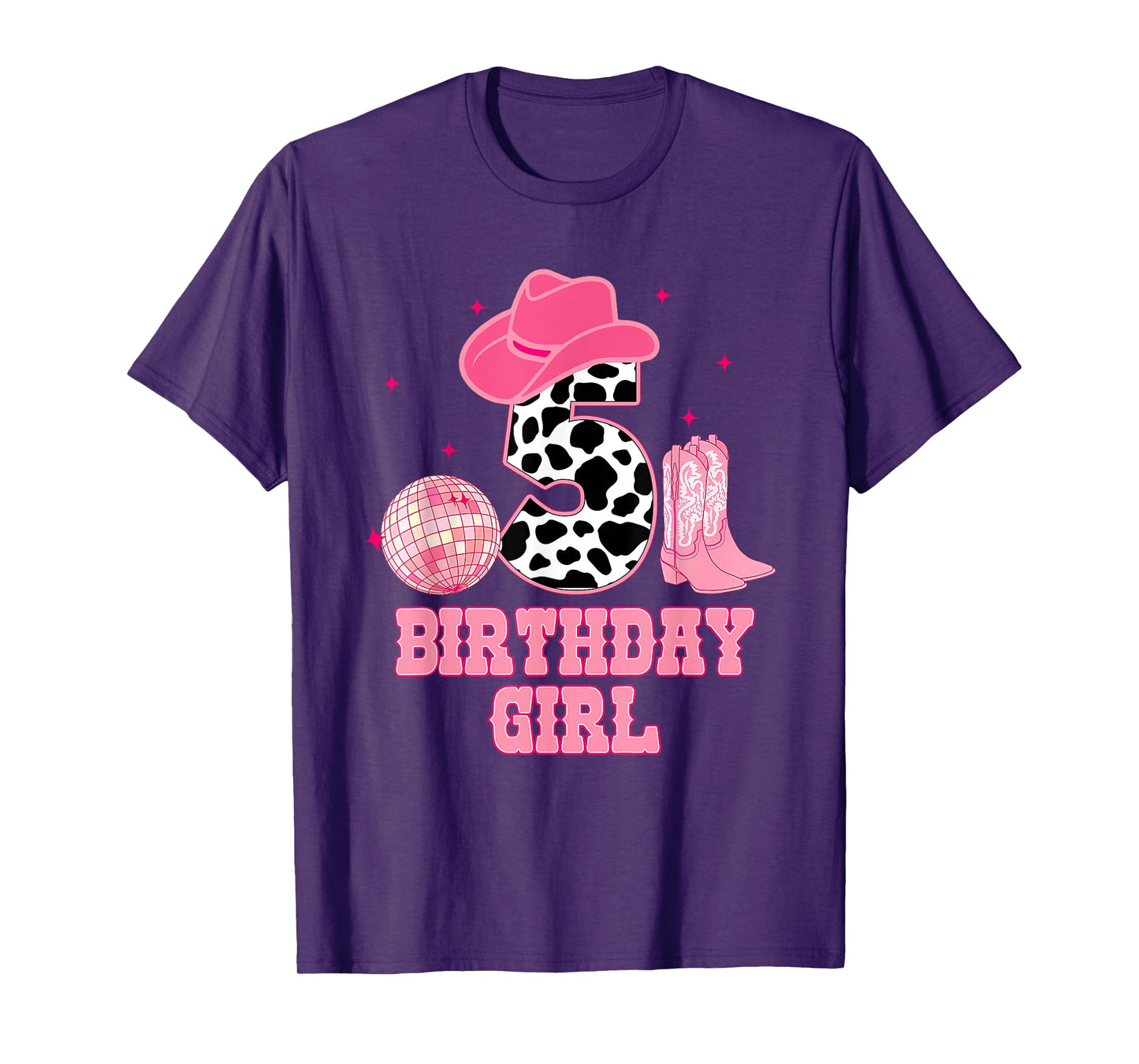 Happy 5th Birthday Girl Outfit Rodeo Western Cowgirl Cowboy T-Shirt