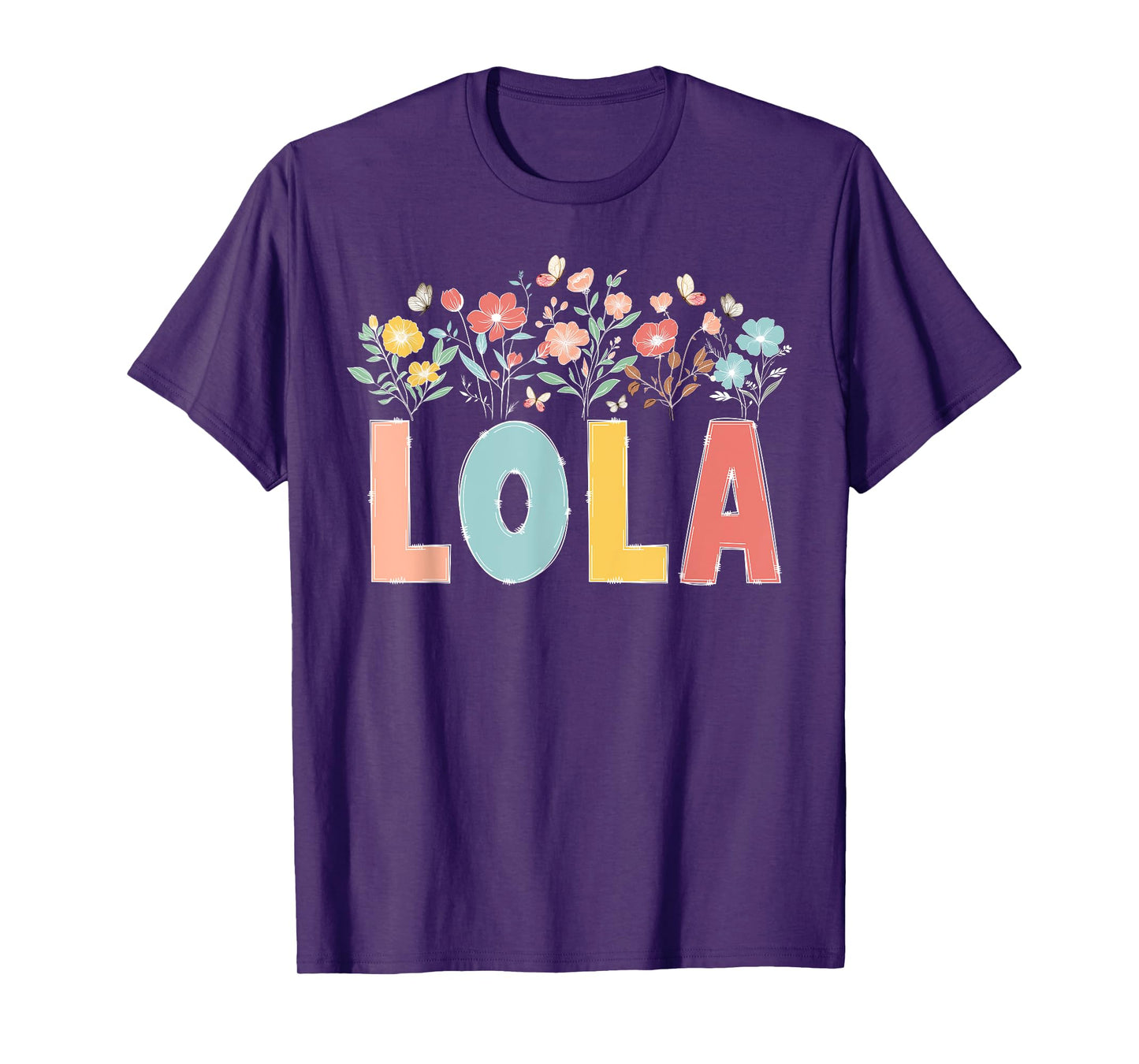 Lola Flowers Lola Grandmother Lola Grandma Appreciation T-Shirt